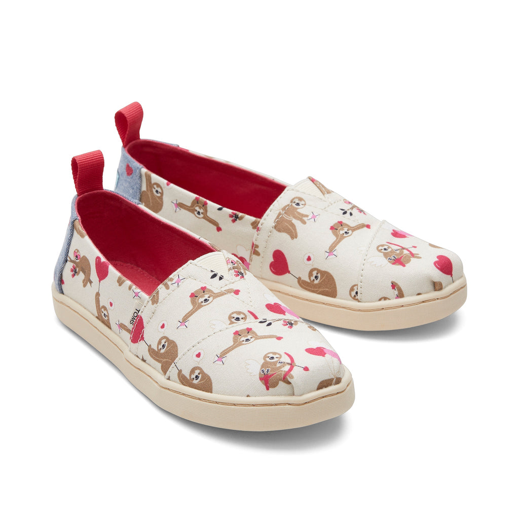 Youth Alpargata Valentines Day Sloths Kids Shoe Front View