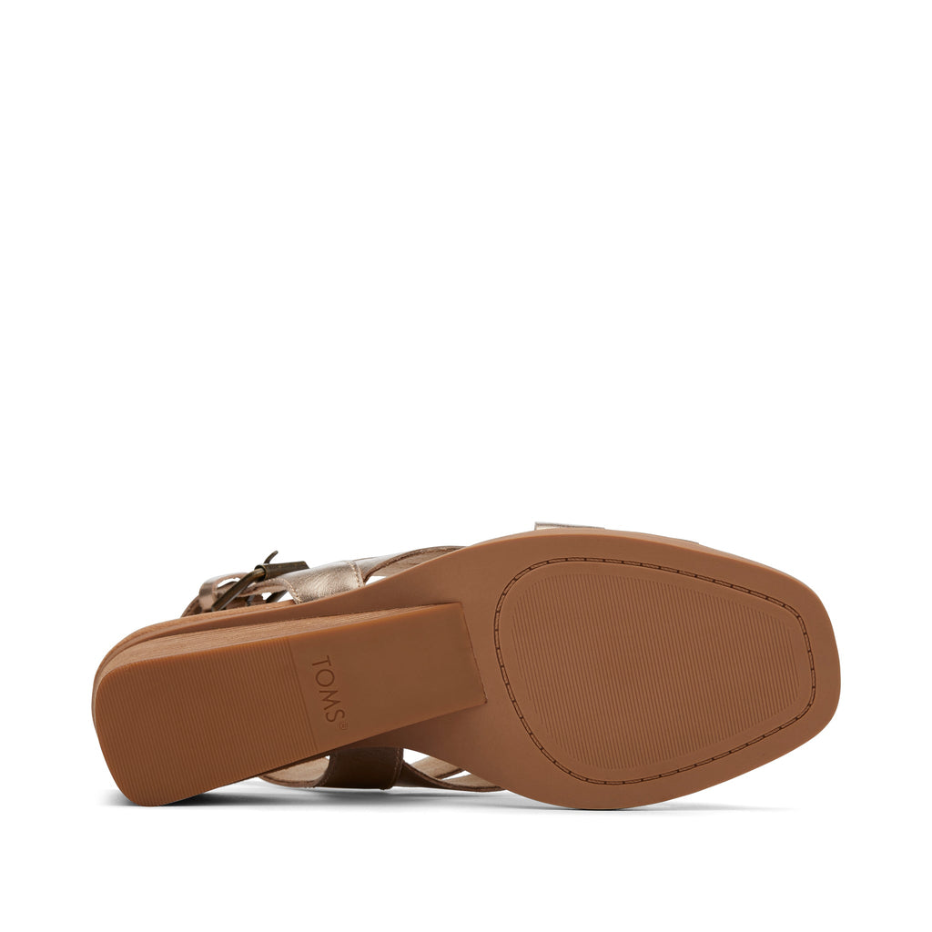 Gracie Gold Leather Wedge Sandal Bottom Sole View