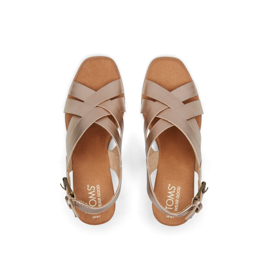 Gracie Gold Leather Wedge Sandal Top View