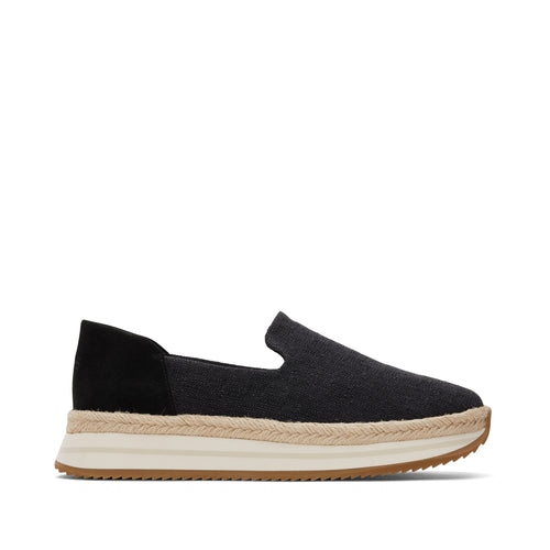 Jocelyn Black Textile Espadrille Sneaker Side View