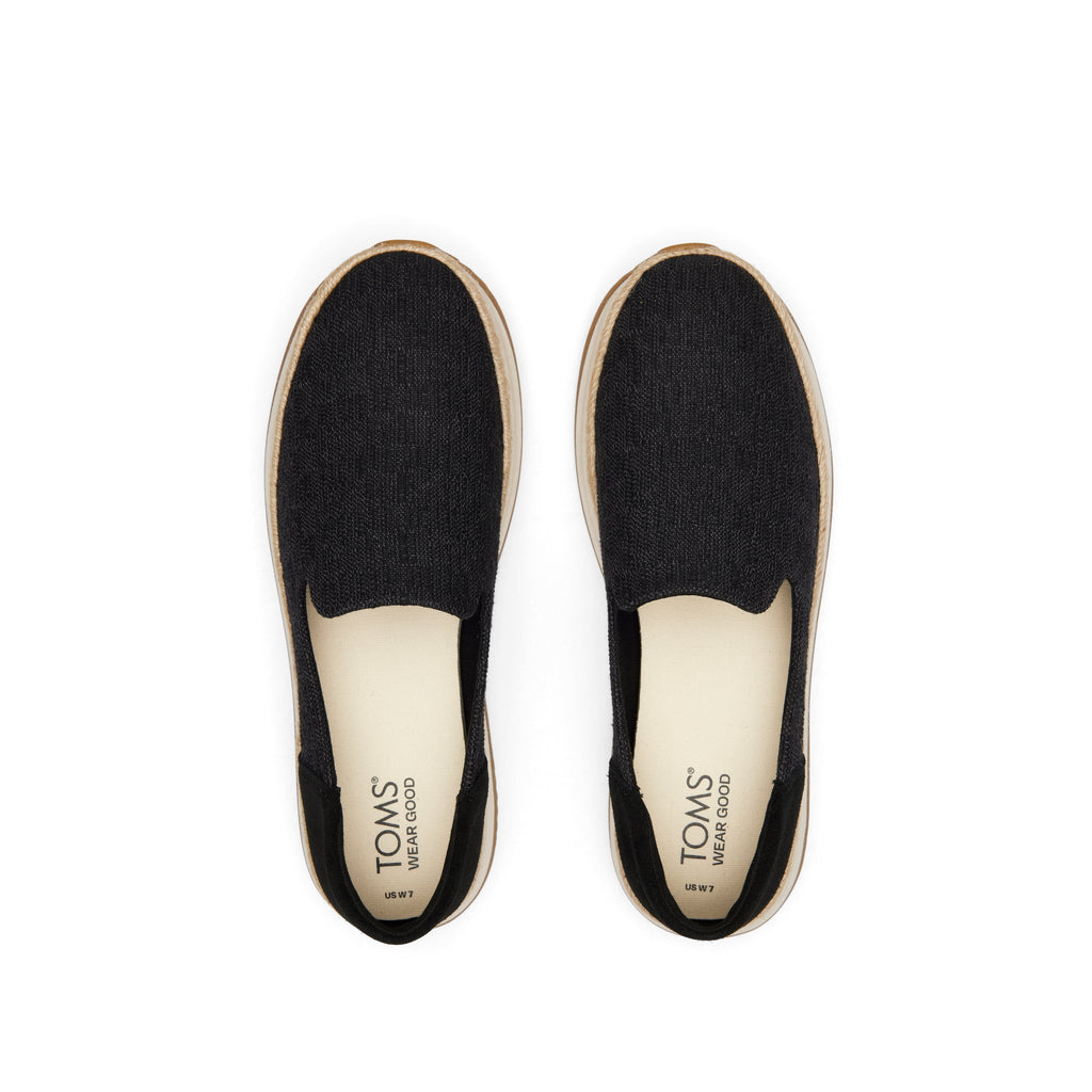 Jocelyn Black Textile Espadrille Sneaker Top View