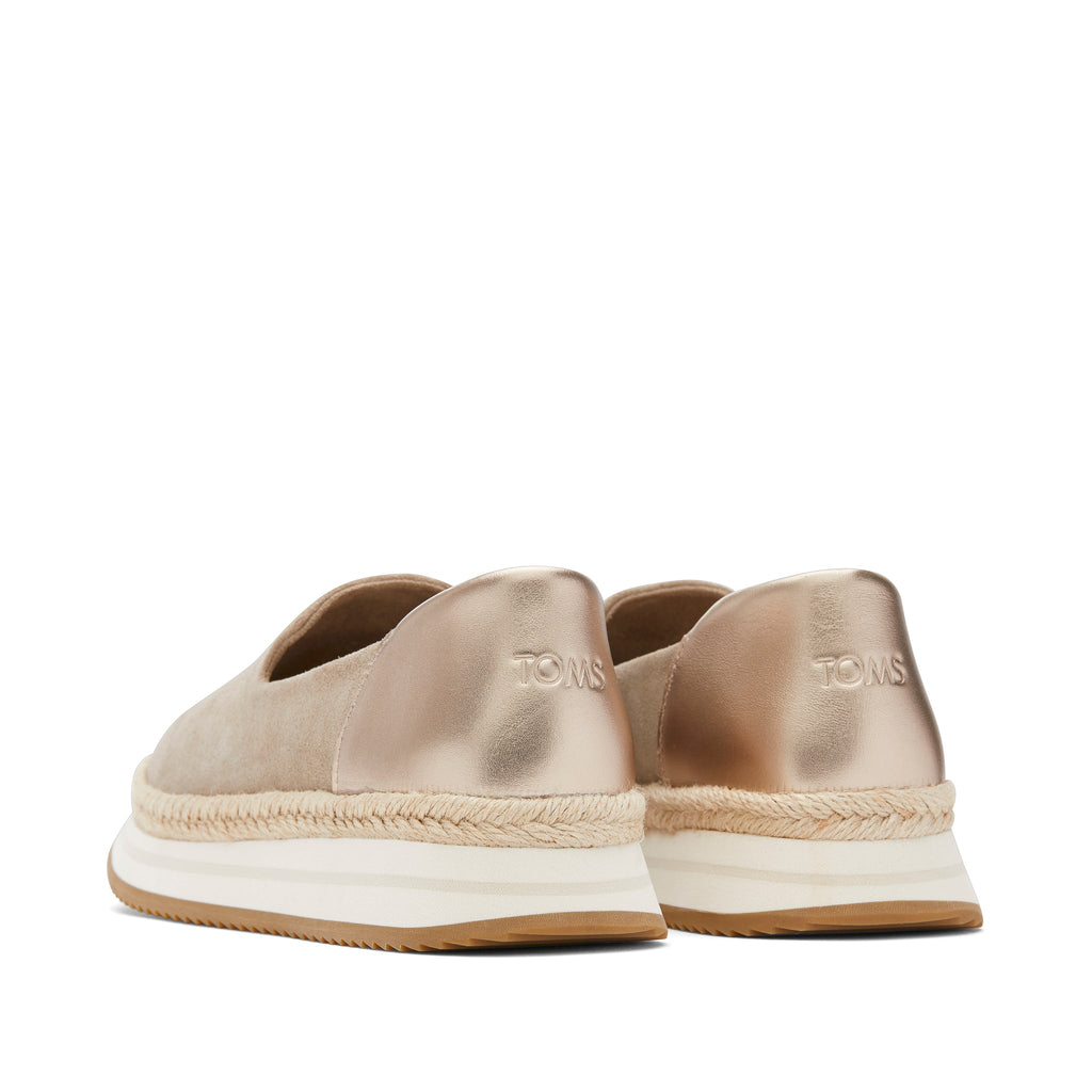 Jocelyn Taupe Metallic Suede Espadrille Sneaker Back View