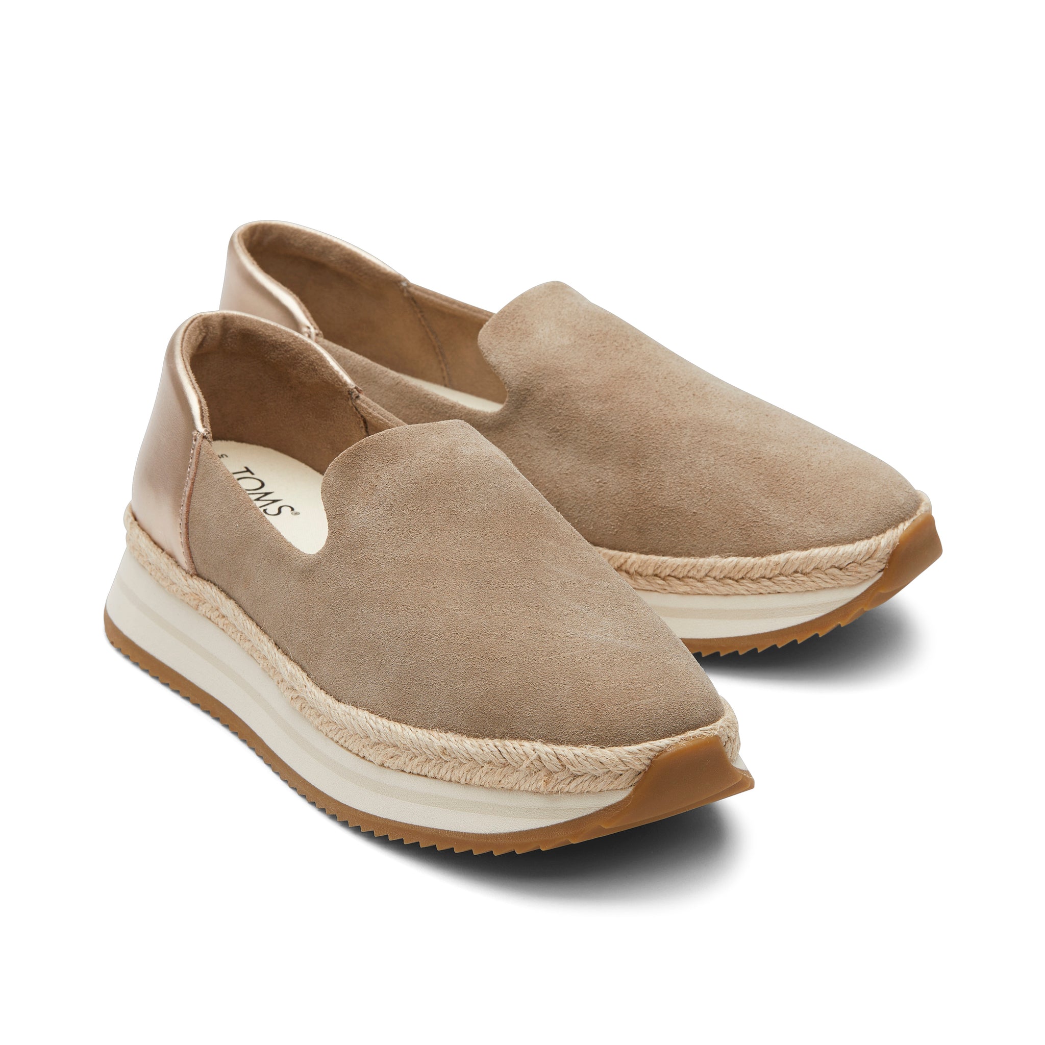 Jocelyn Taupe Metallic Suede Espadrille Sneaker Front View