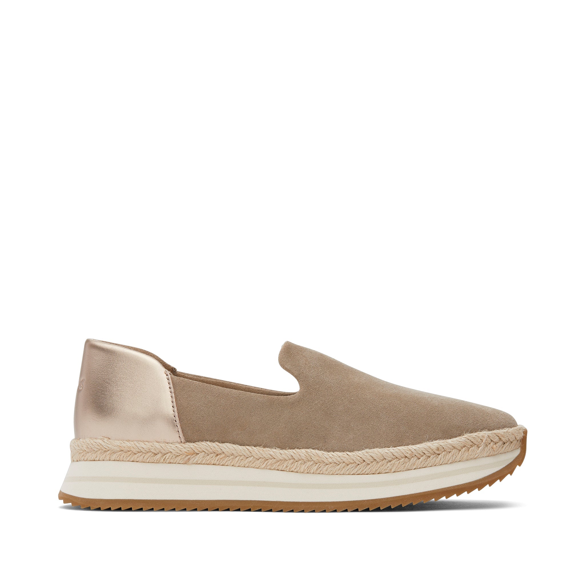 Jocelyn Taupe Metallic Suede Espadrille Sneaker Side View