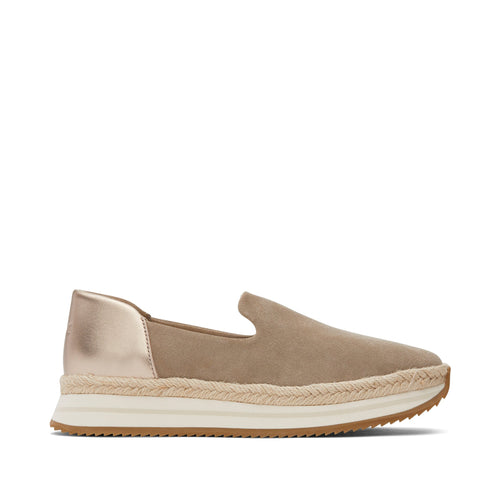 Jocelyn Taupe Metallic Suede Espadrille Sneaker Side View