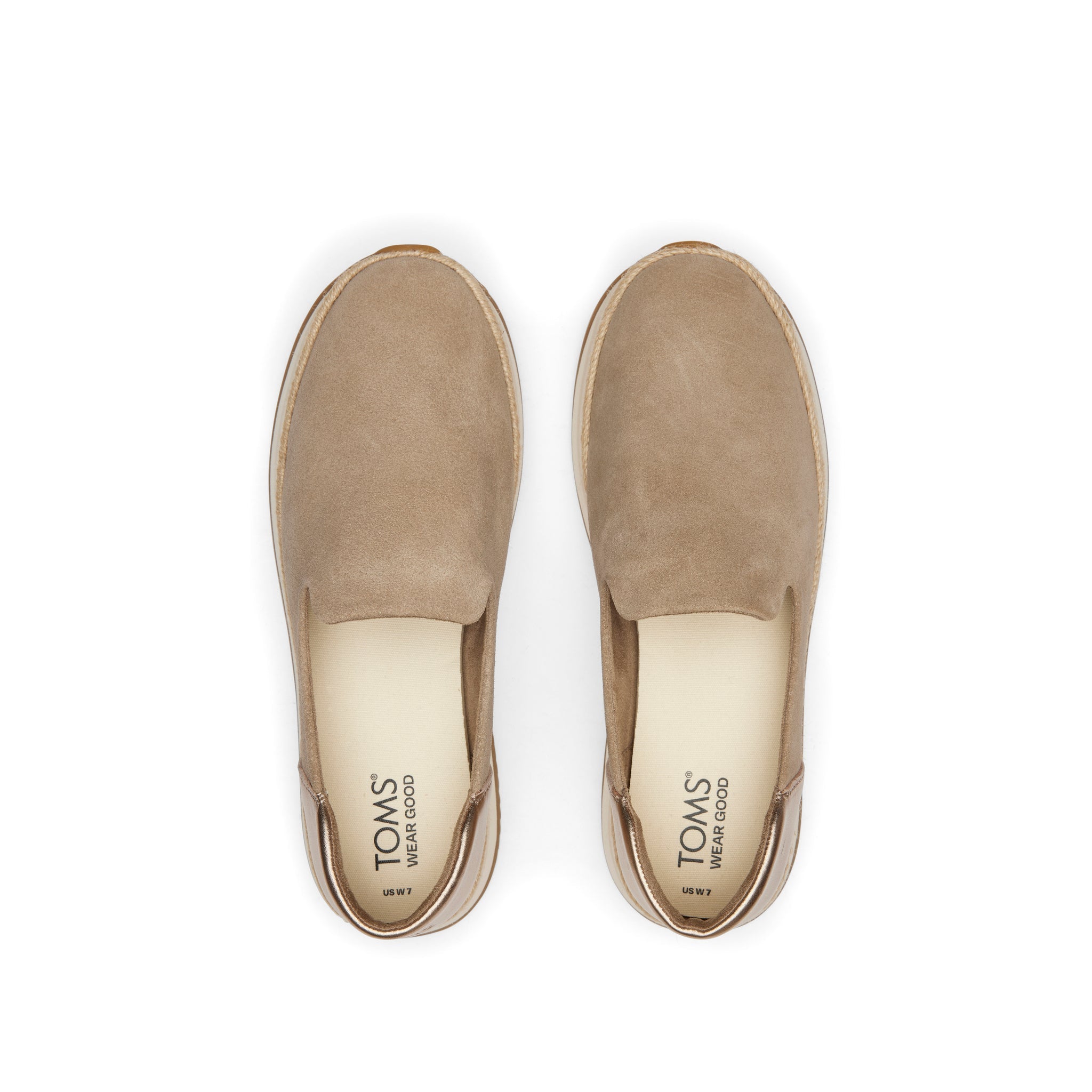 Jocelyn Taupe Metallic Suede Espadrille Sneaker Top View