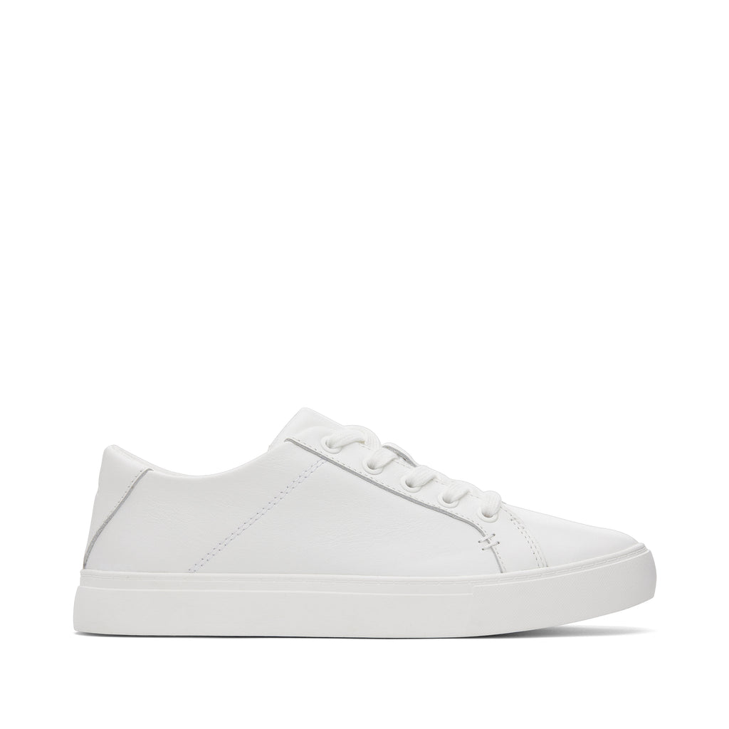 Kameron White Leather Sneaker Side View