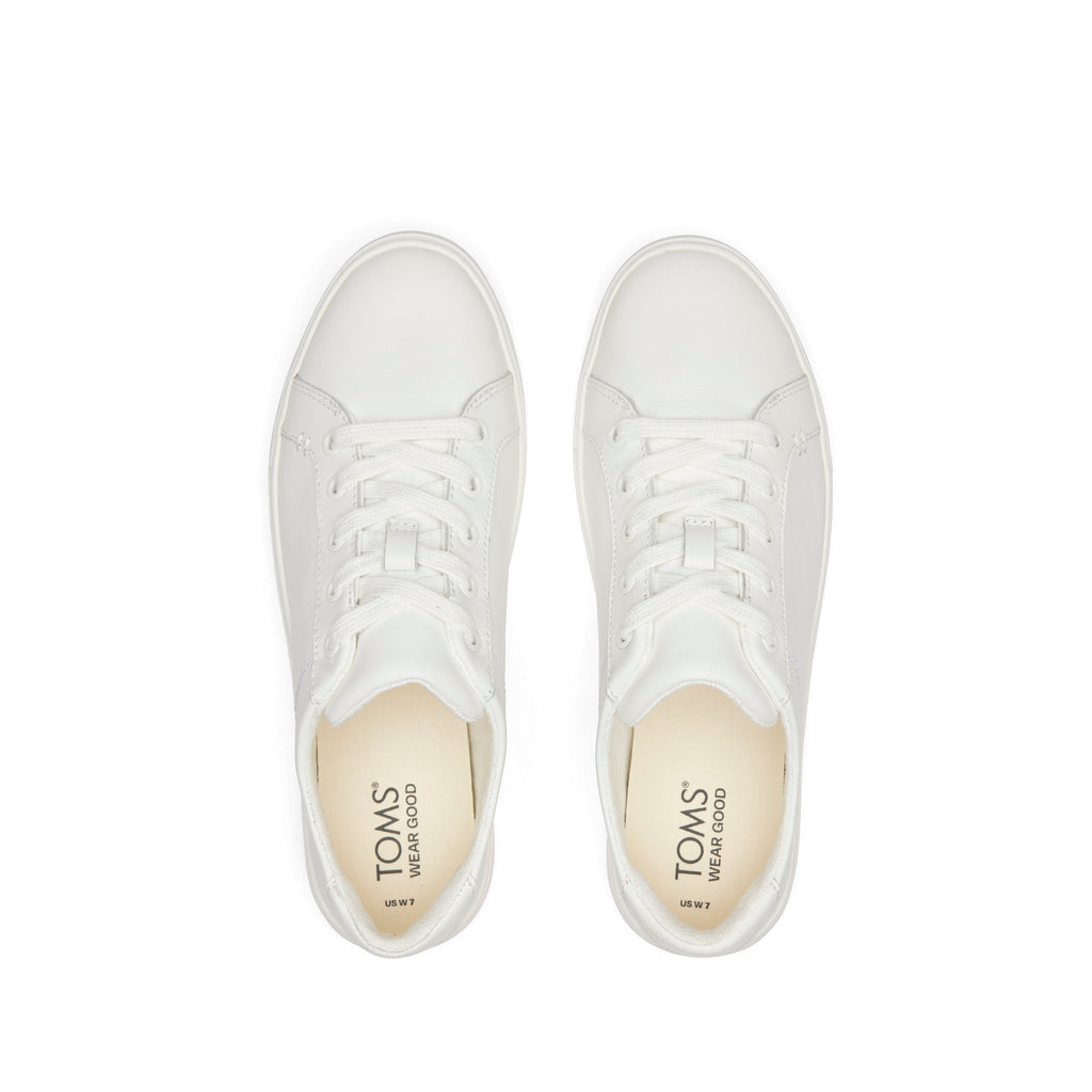 Kameron White Leather Sneaker Top View