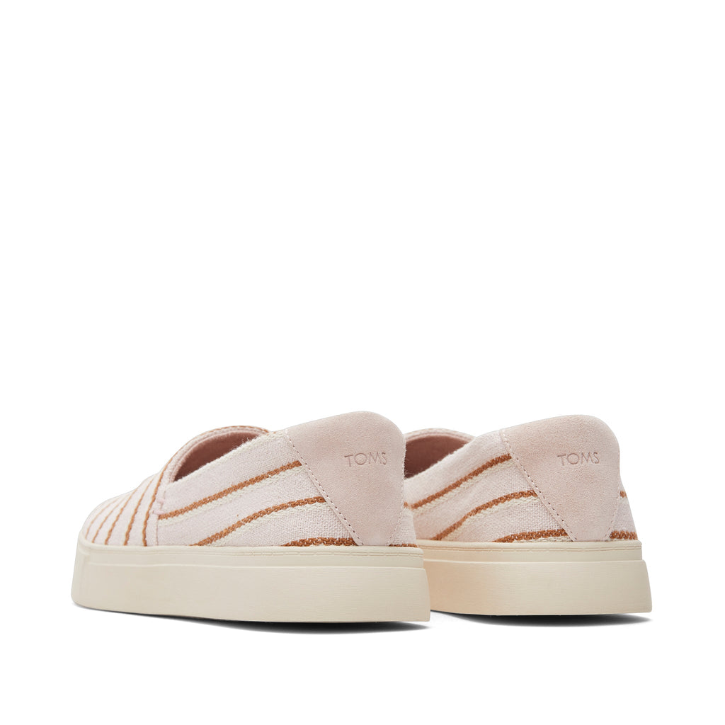 Kameron Pink Stripes Slip On Sneaker Back View