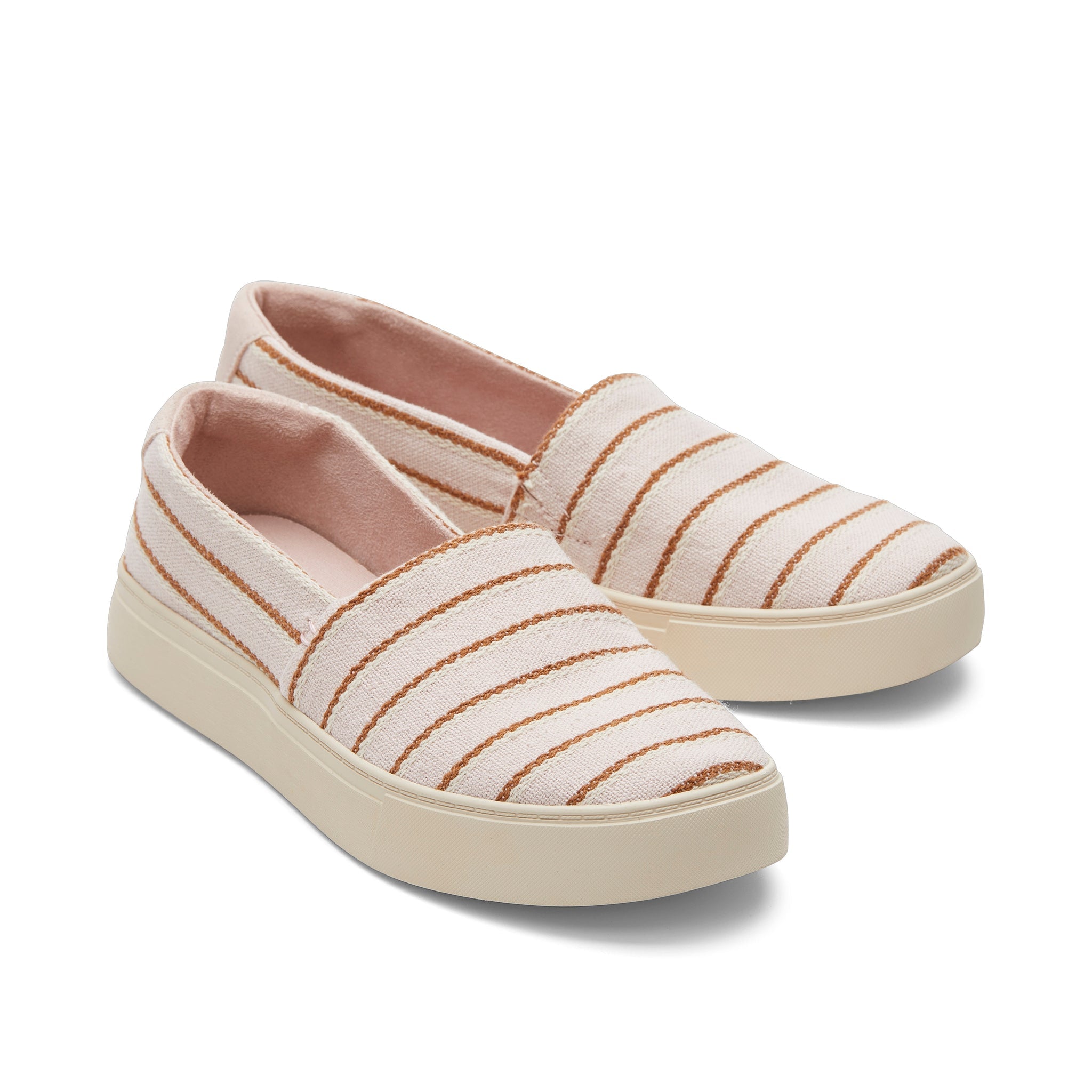Kameron Pink Stripes Slip On Sneaker Front View
