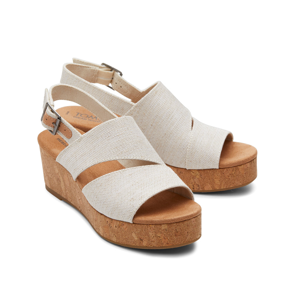 Claudine Natural Wedge Sandal Front View