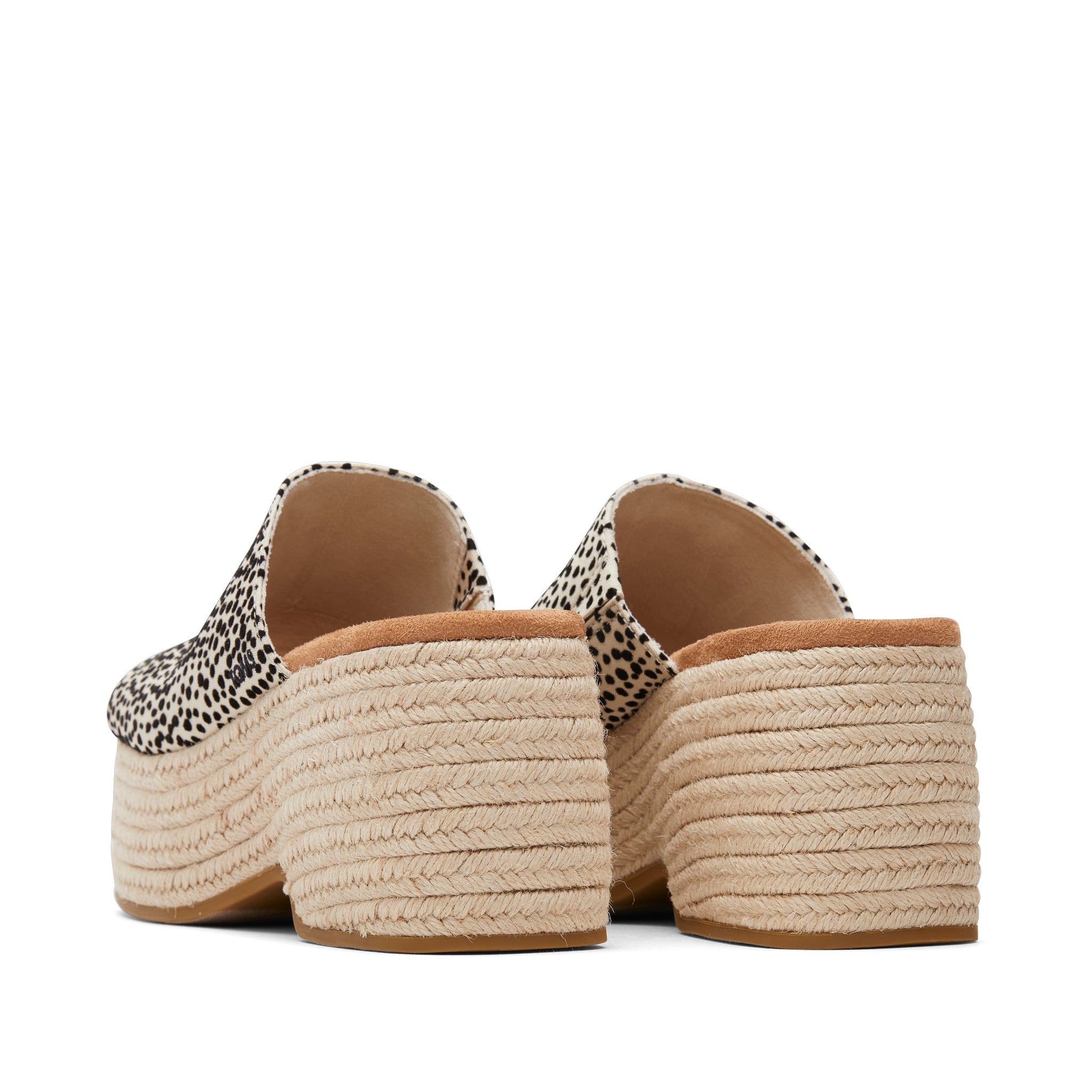 Laila Mule Mini Cheetah Platform Sandal Back View