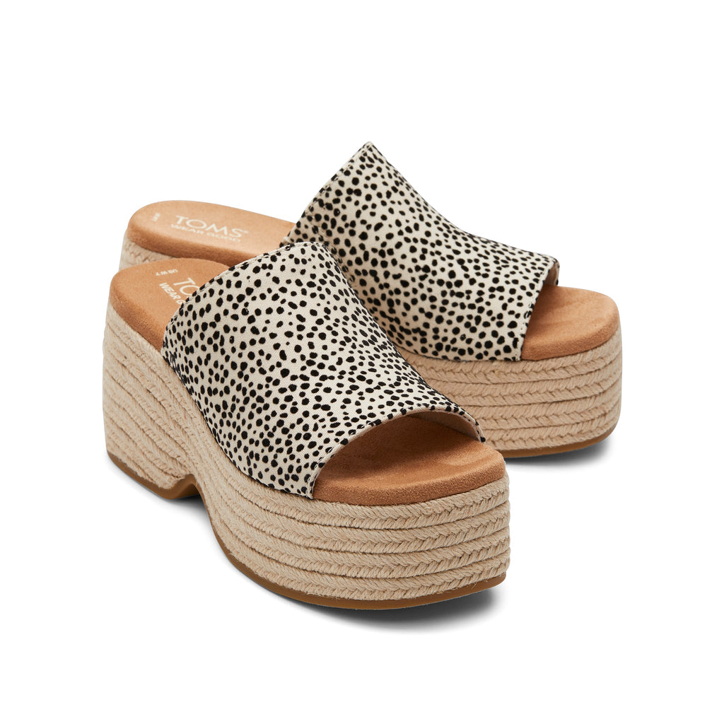 Laila Mule Mini Cheetah Platform Sandal Front View