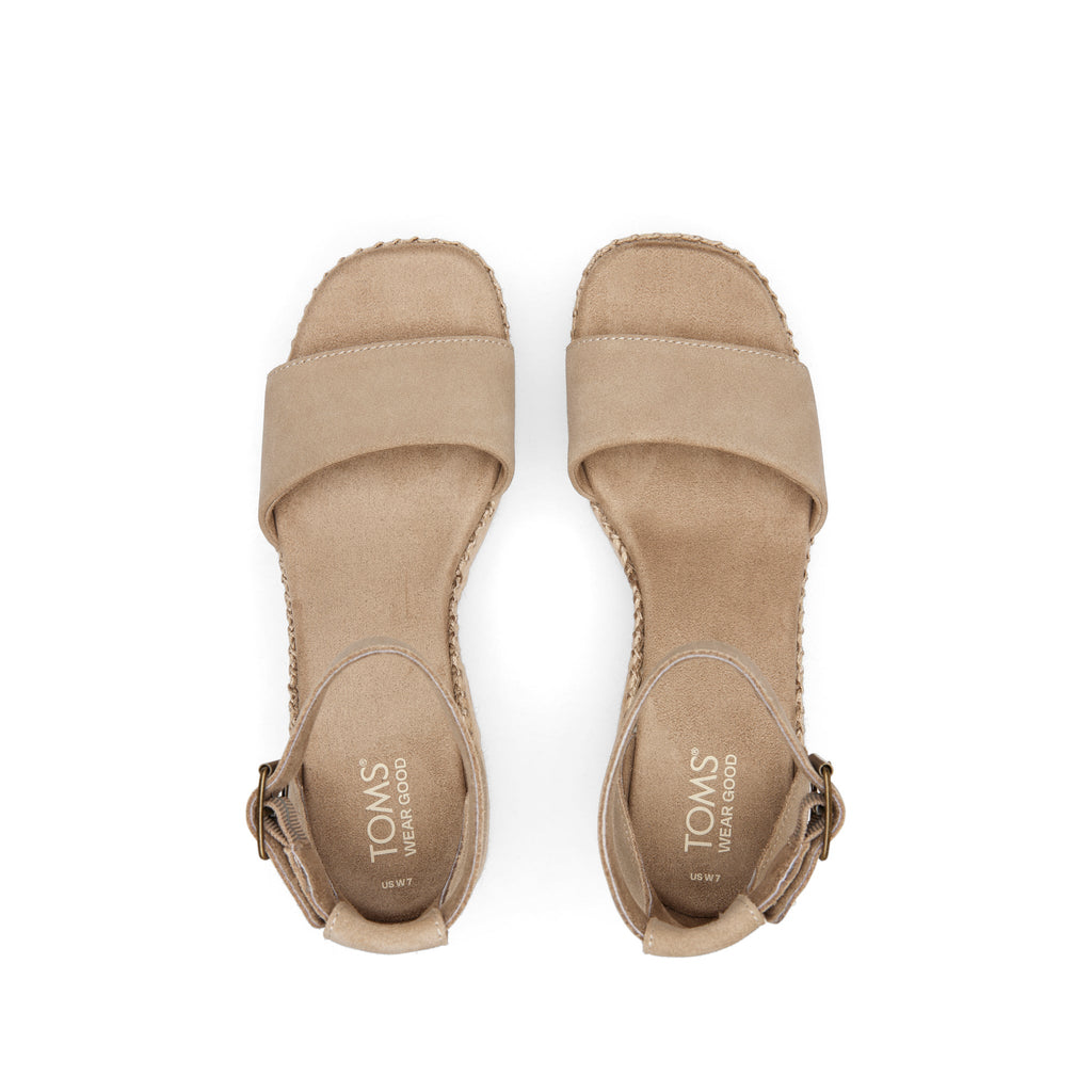 Laila Taupe Suede Platform Sandal Top View