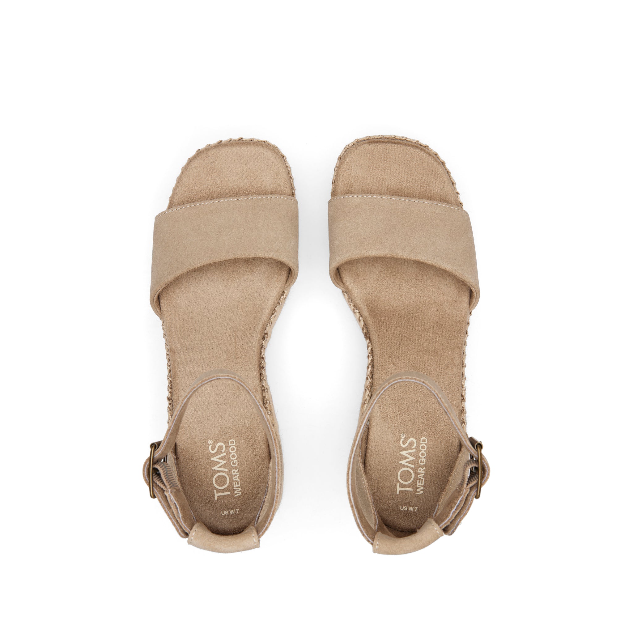 Laila Taupe Suede Platform Sandal Top View