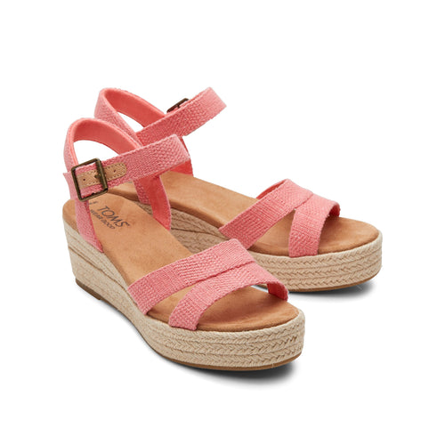 Audrey Pink Metallic Wedge Sandal Front View
