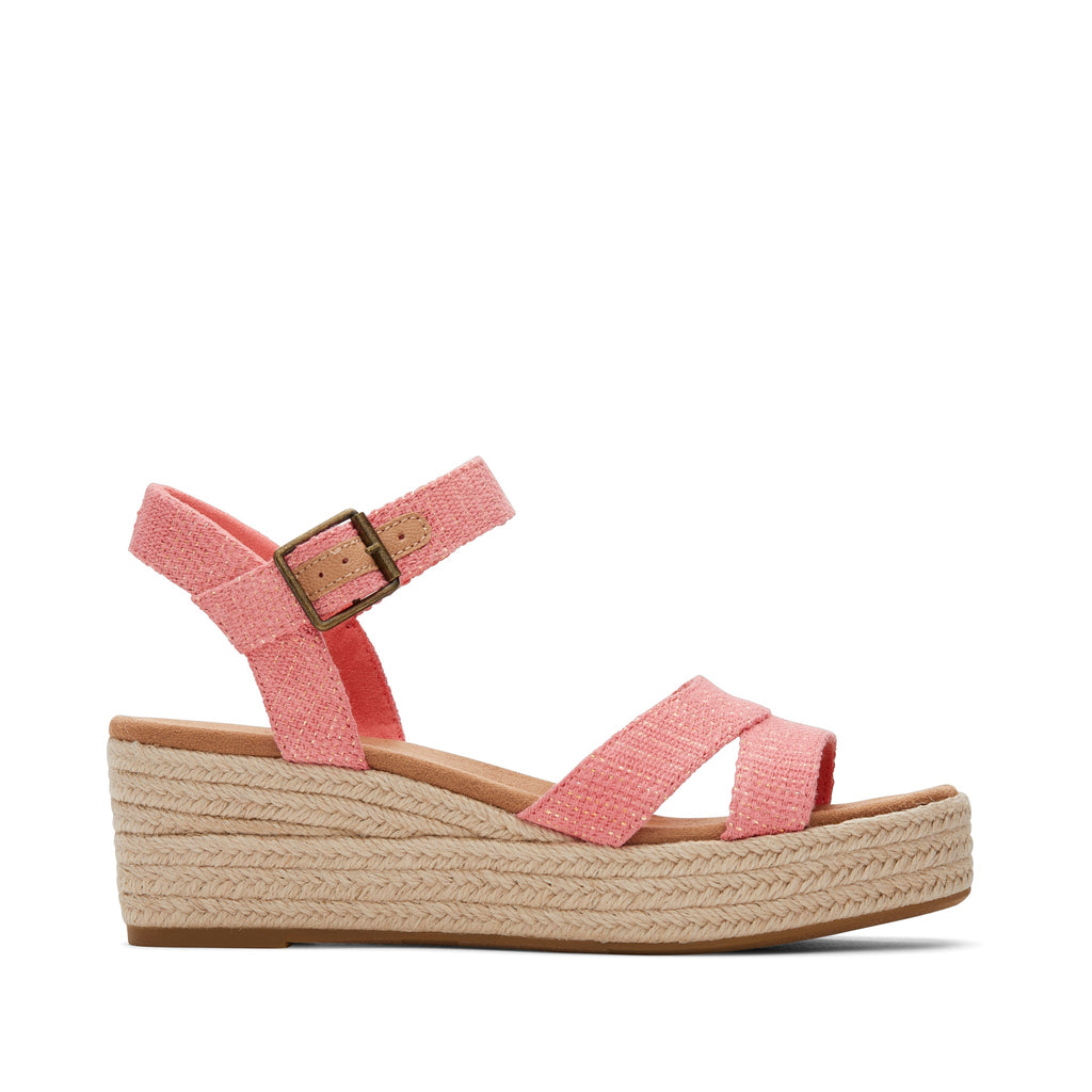 Audrey Pink Metallic Wedge Sandal Side View