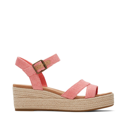 Audrey Pink Metallic Wedge Sandal Side View