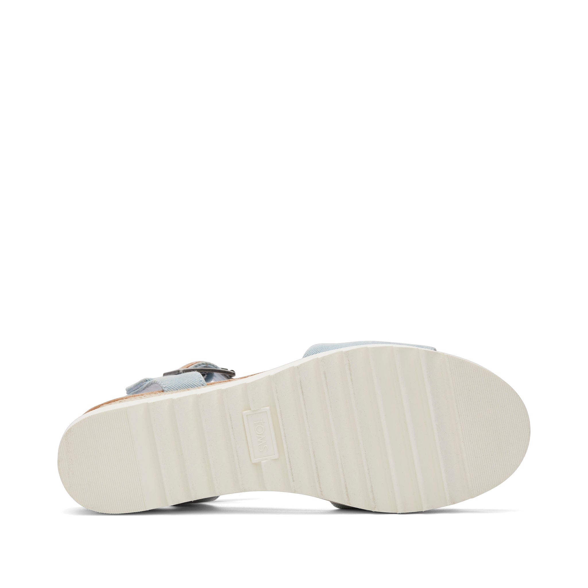 Diana Blue Denim Wedge Sandal Bottom Sole View