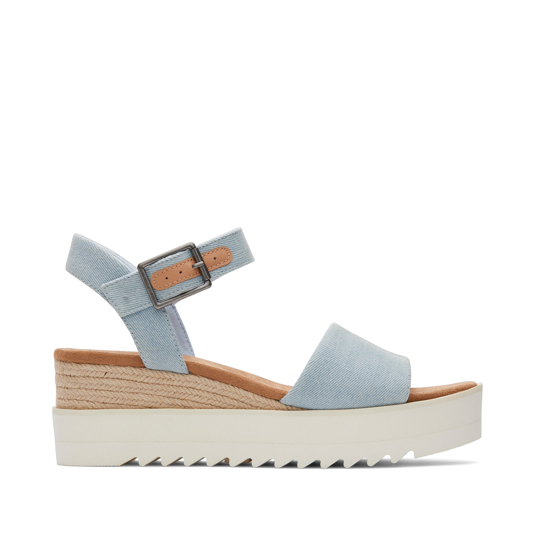 Diana Blue Denim Wedge Sandal Side View