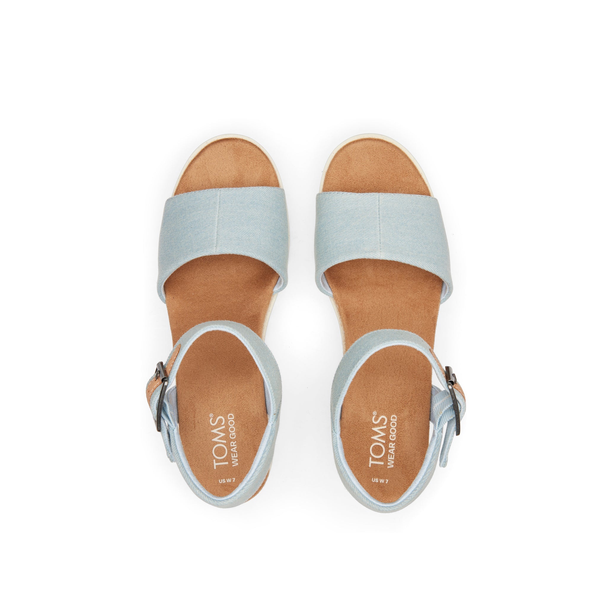 Diana Blue Denim Wedge Sandal Top View