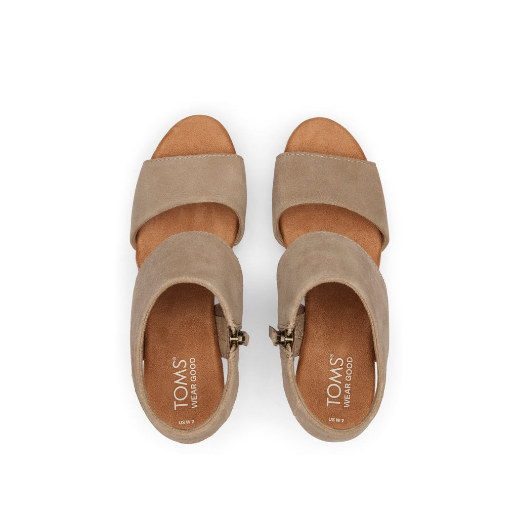 Majorca Taupe Platform Cork Sandal Top View