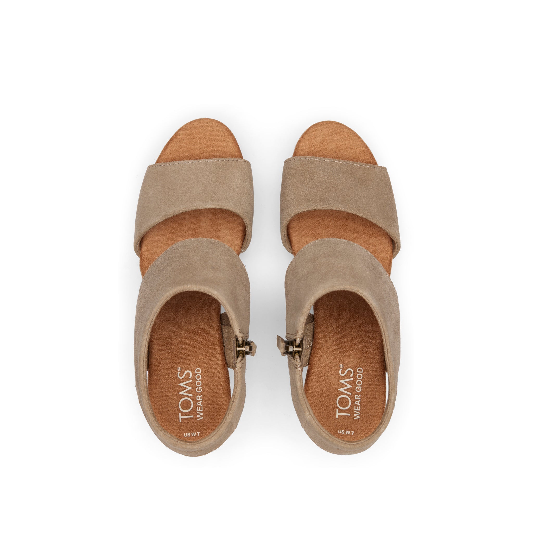 Majorca Taupe Platform Cork Sandal Top View