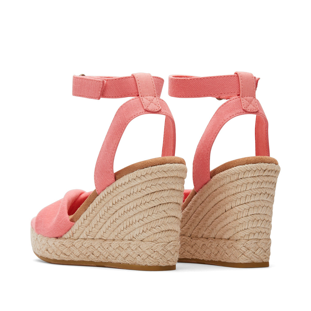 Marisela Pink Wedge Sandal Back View