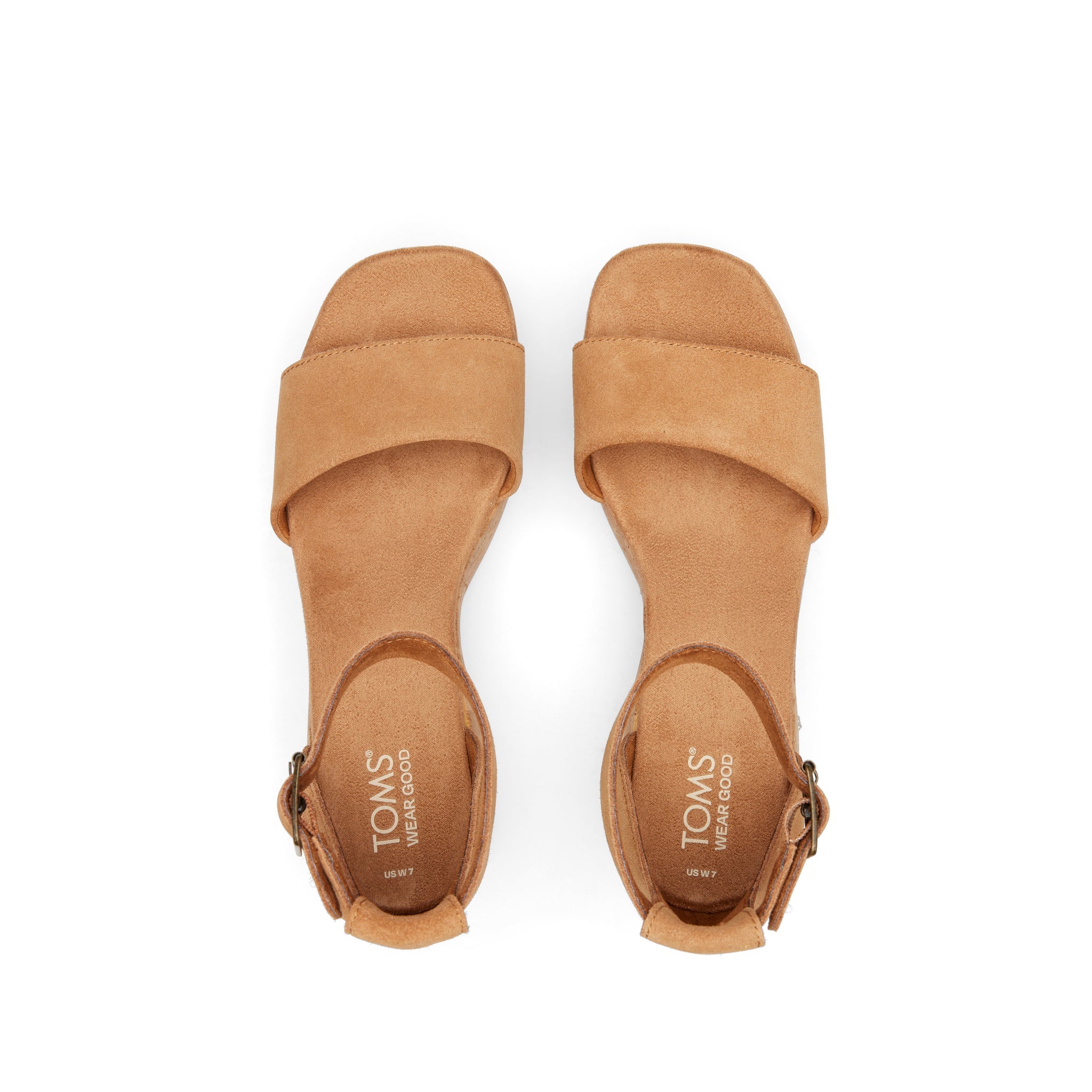 Laila Tan Suede Platform Cork Sandal Top View