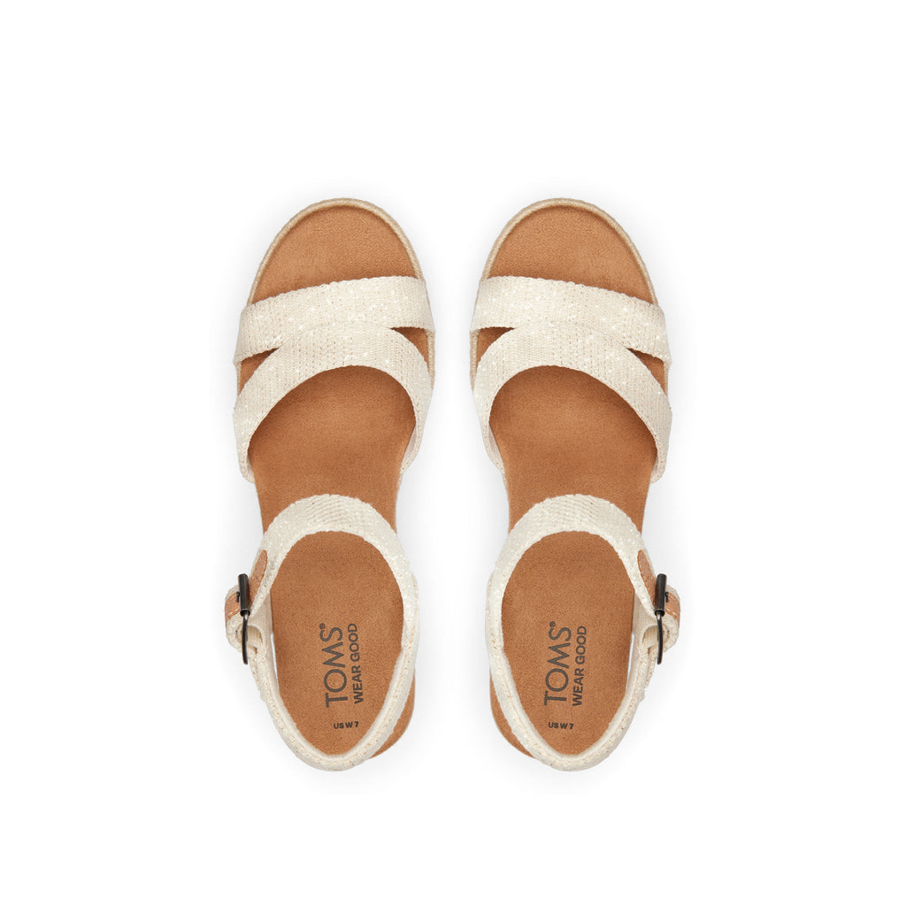 Audrey Natural Metallic Wedge Sandal Top View