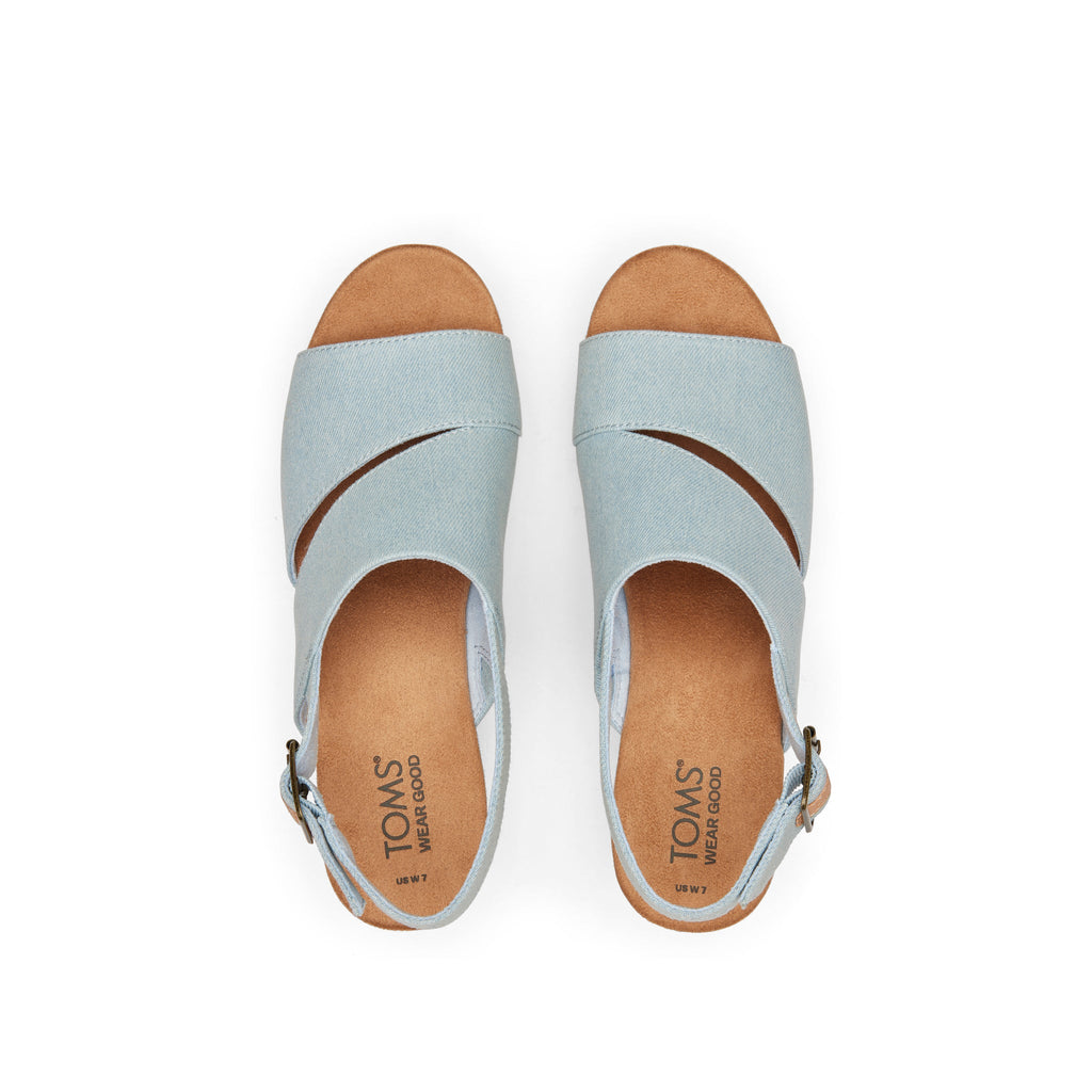 Claudine Blue Denim Wedge Sandal Top View