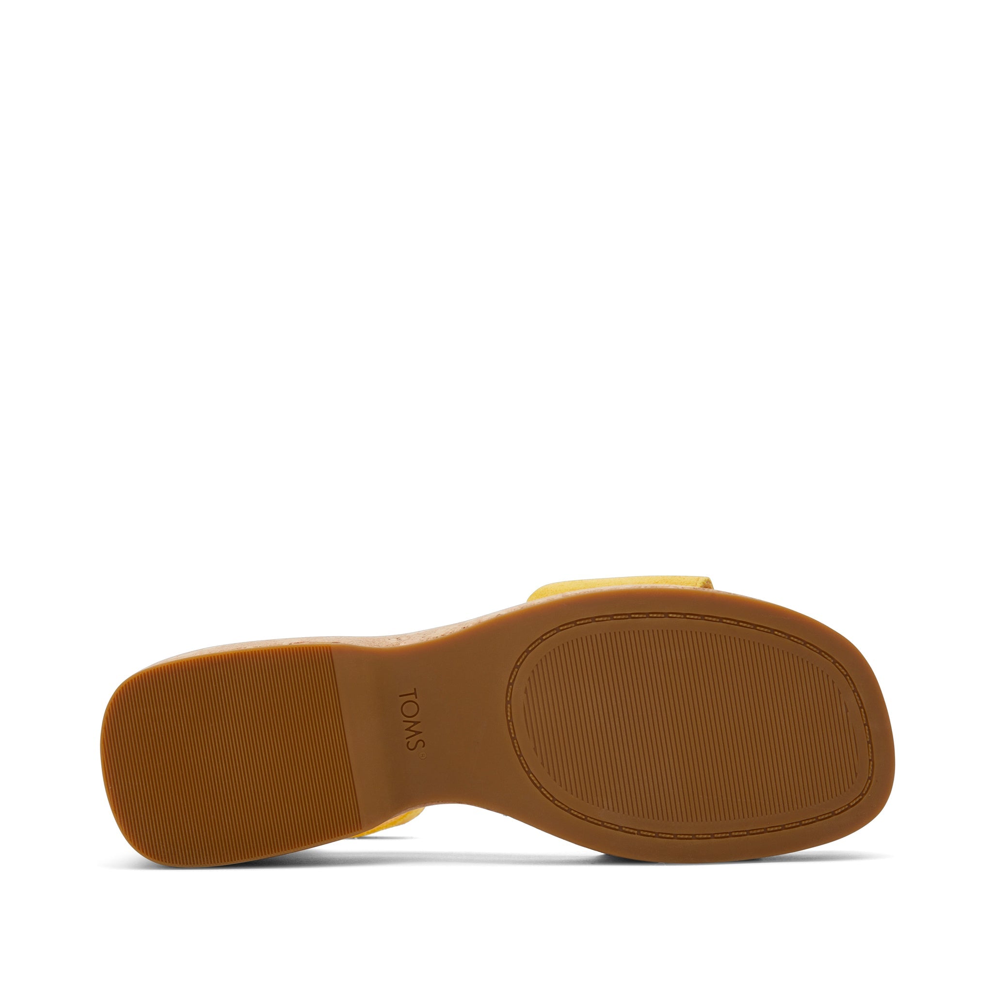 Laila Yellow Suede Platform Cork Sandal Bottom Sole View