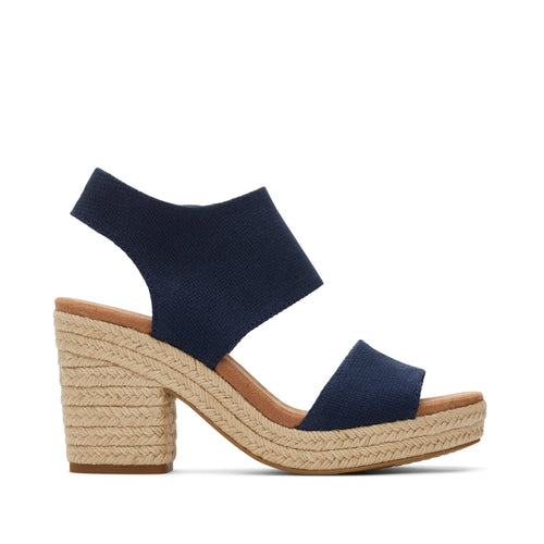 Majorca Rope Navy Platform Sandal Side View