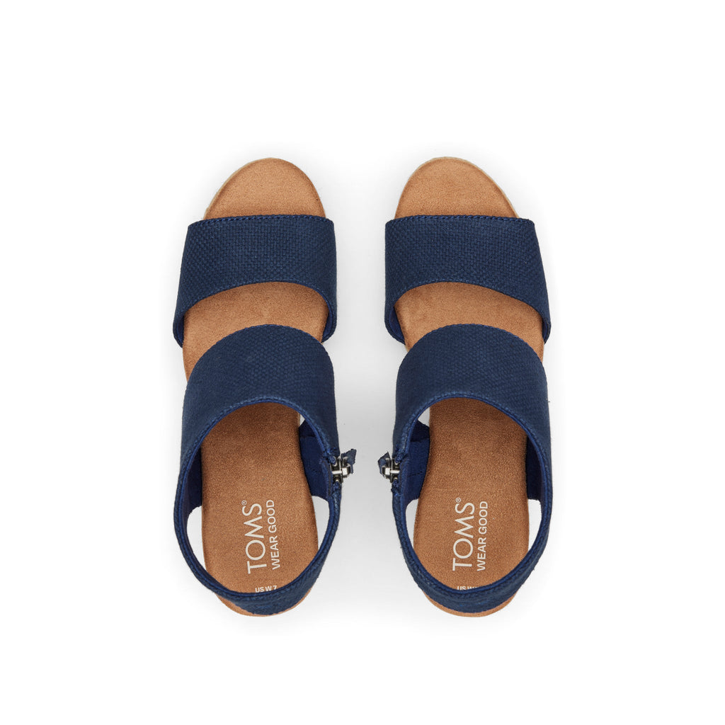 Majorca Rope Navy Platform Sandal Top View