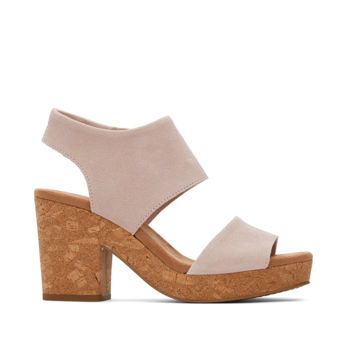 Majorca Pink Suede Platform Cork Sandal Side View