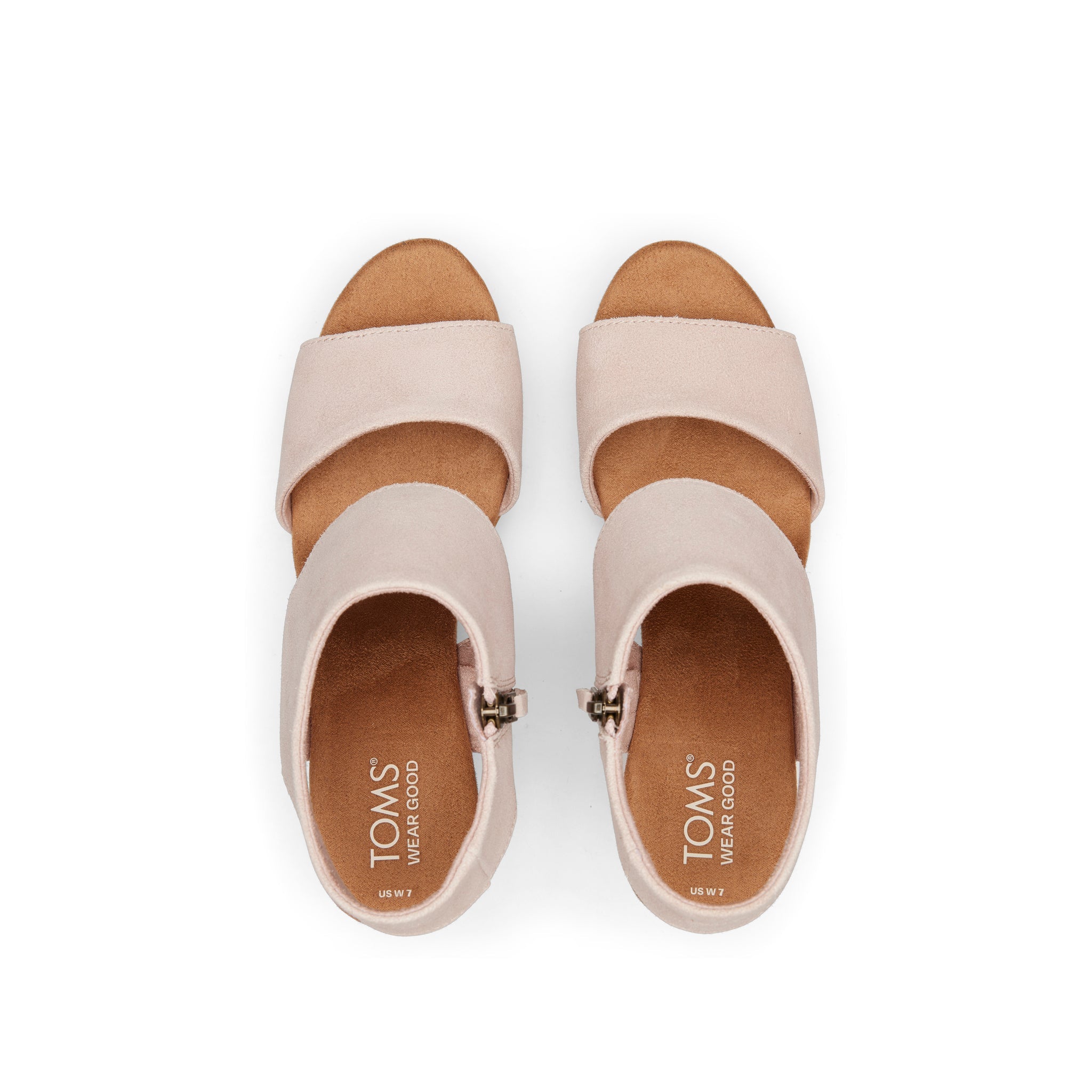 Majorca Pink Suede Platform Cork Sandal Top View