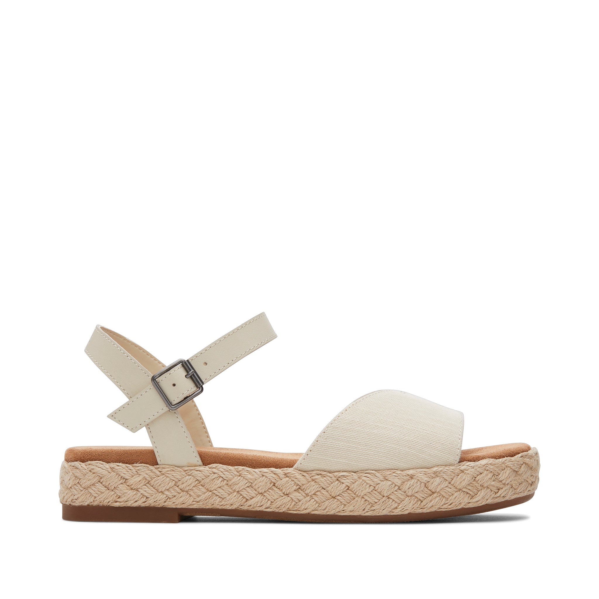 Abby Natural Flatform Espadrille Sandal Side View