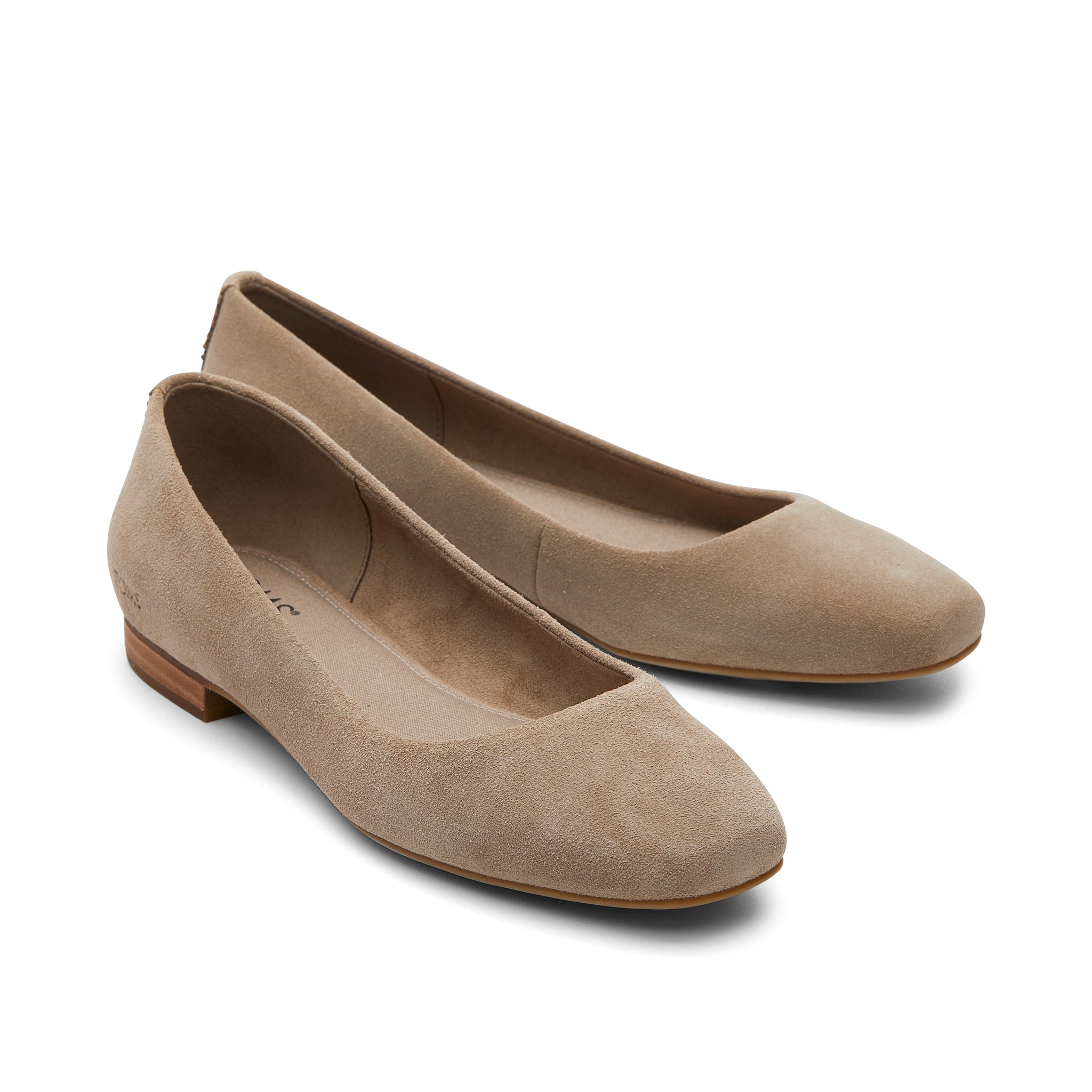 Briella Taupe Suede Flat Front View
