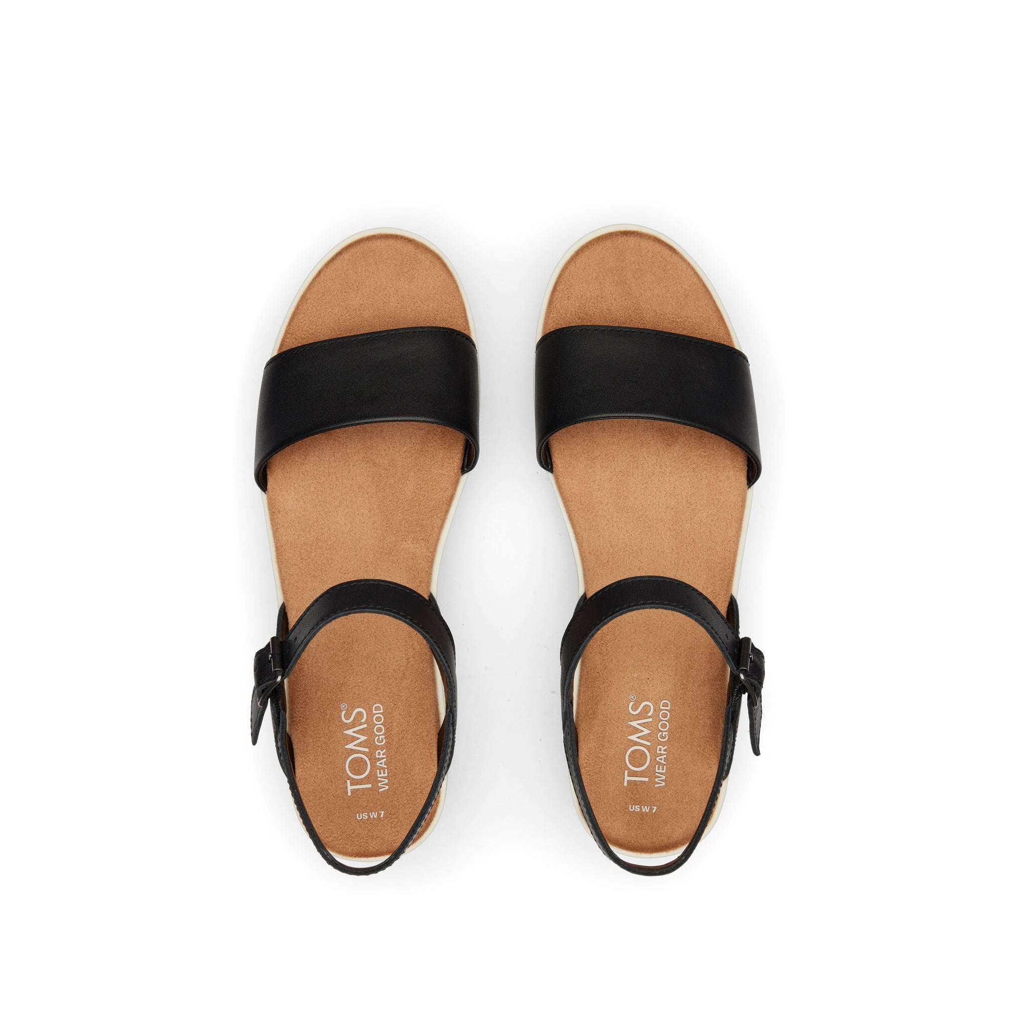 Brynn Black Leather Platform Sandal Top View