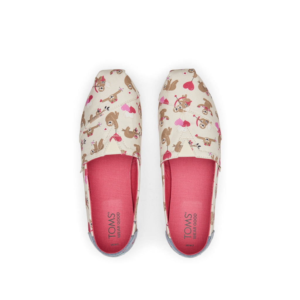 Alpargata Sloths and Hearts Top View