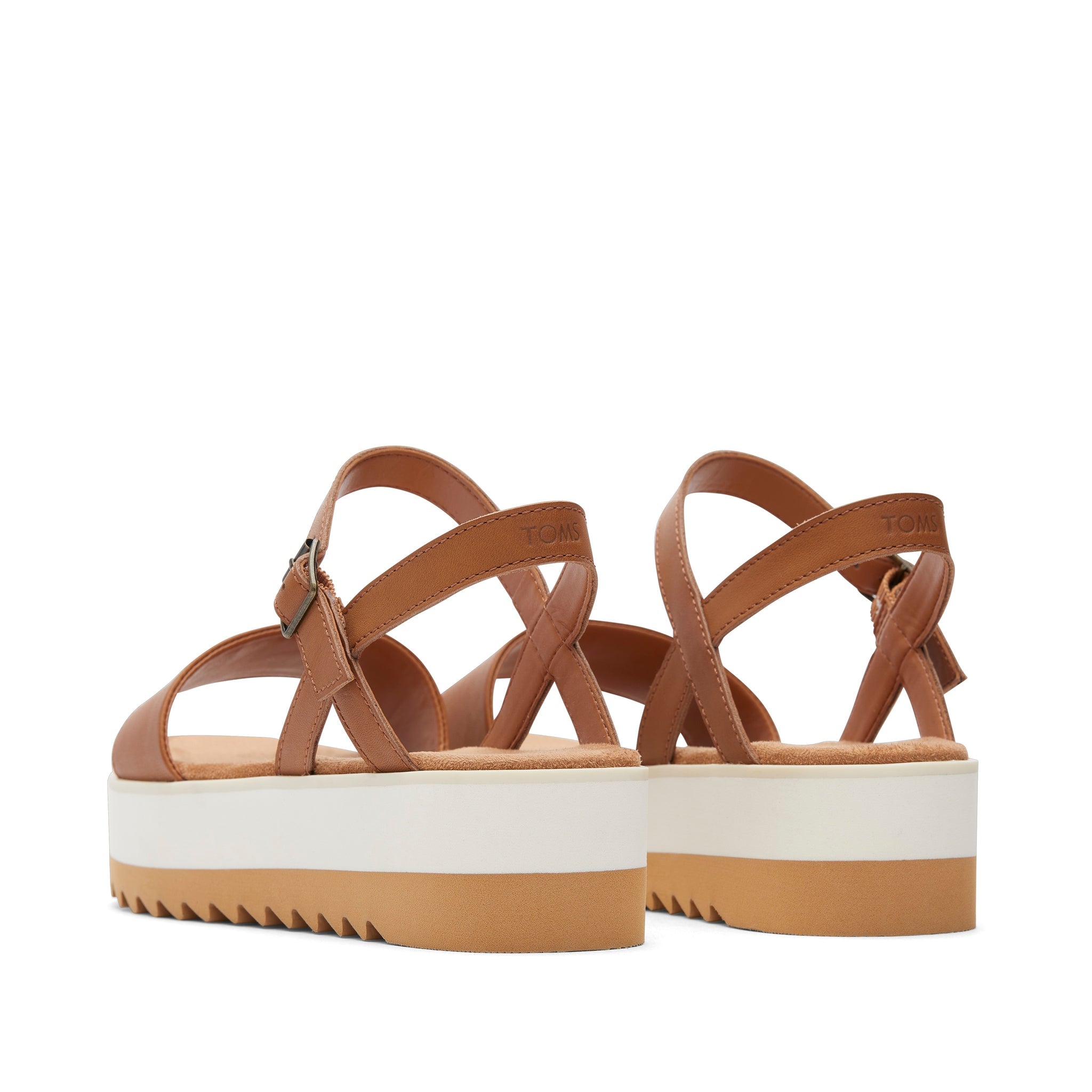 Brynn Tan Leather Platform Sandal Back View