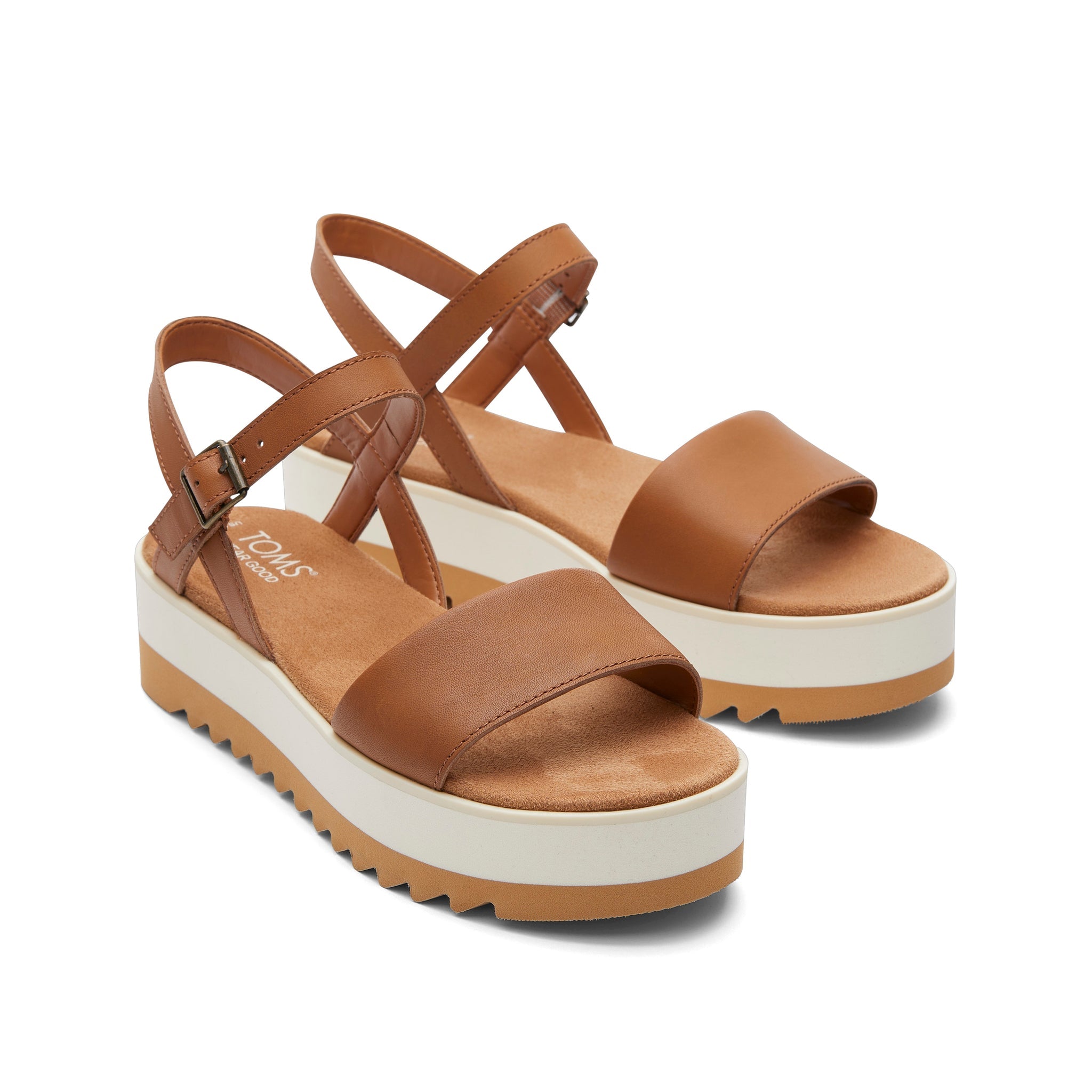 Brynn Tan Leather Platform Sandal Front View
