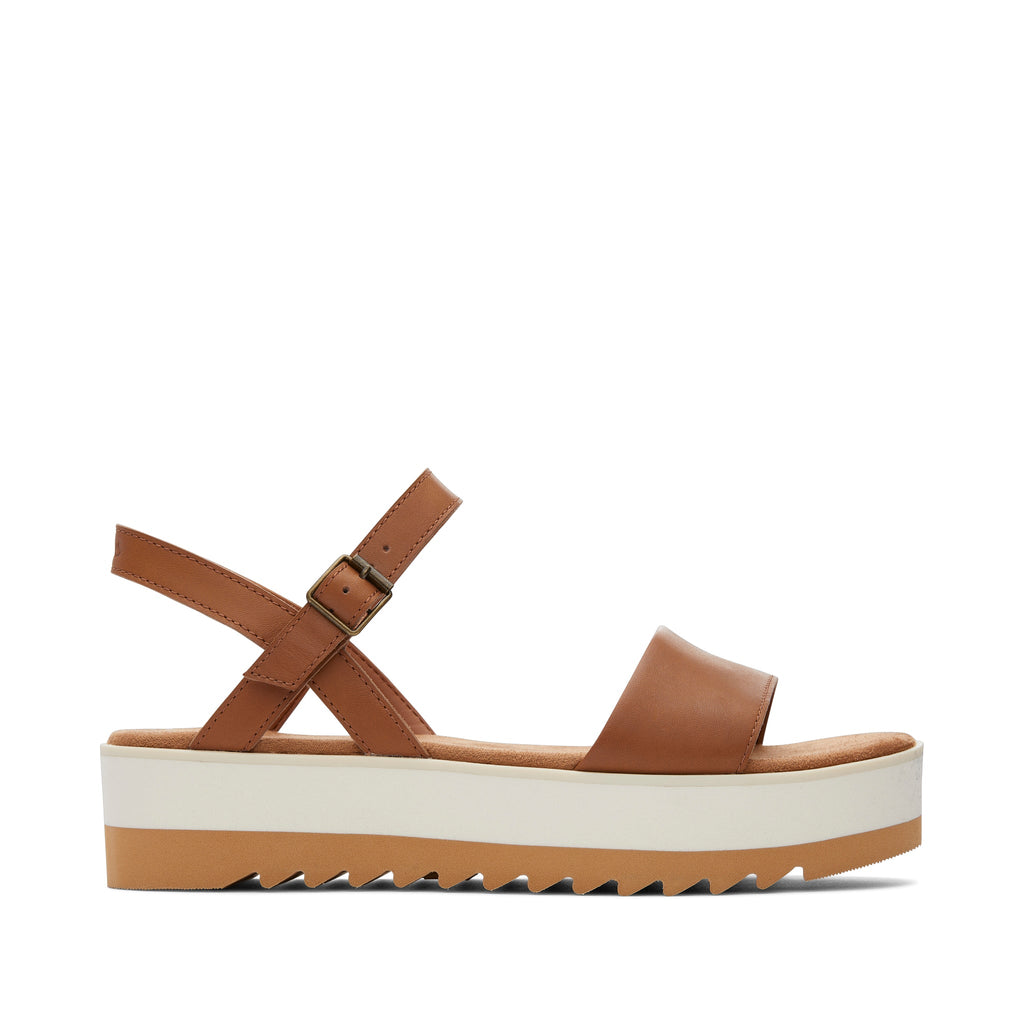 Brynn Tan Leather Platform Sandal Side View