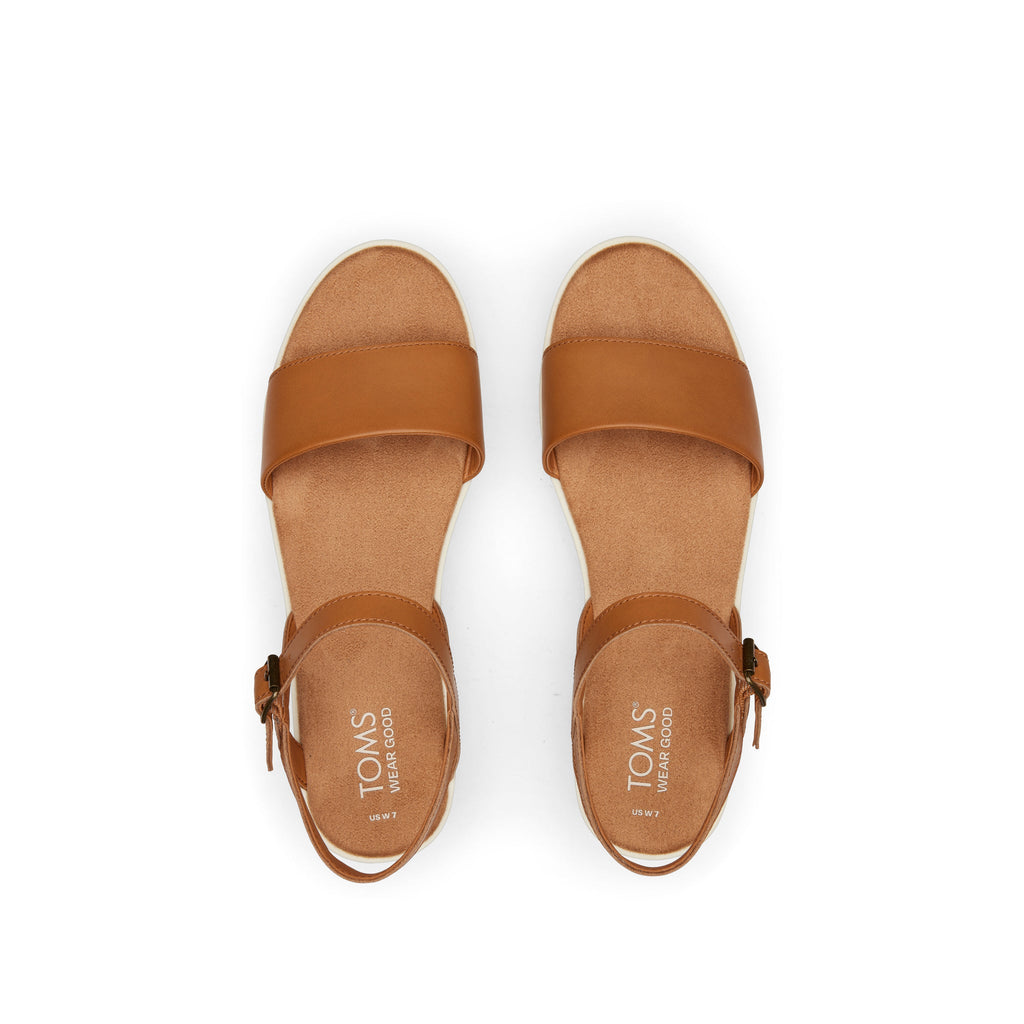 Brynn Tan Leather Platform Sandal Top View