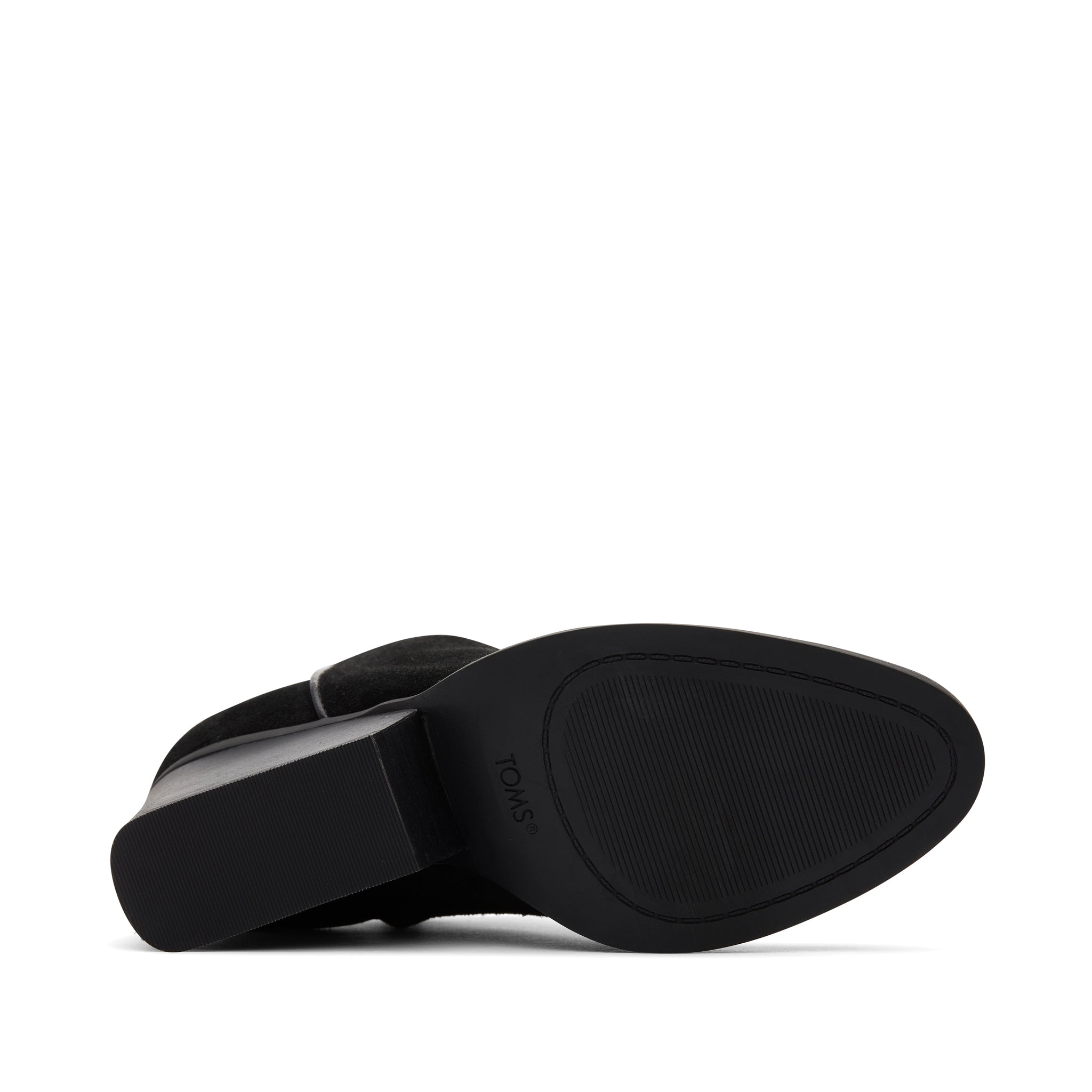 Hadley Black Suede Heeled Boot Bottom Sole View