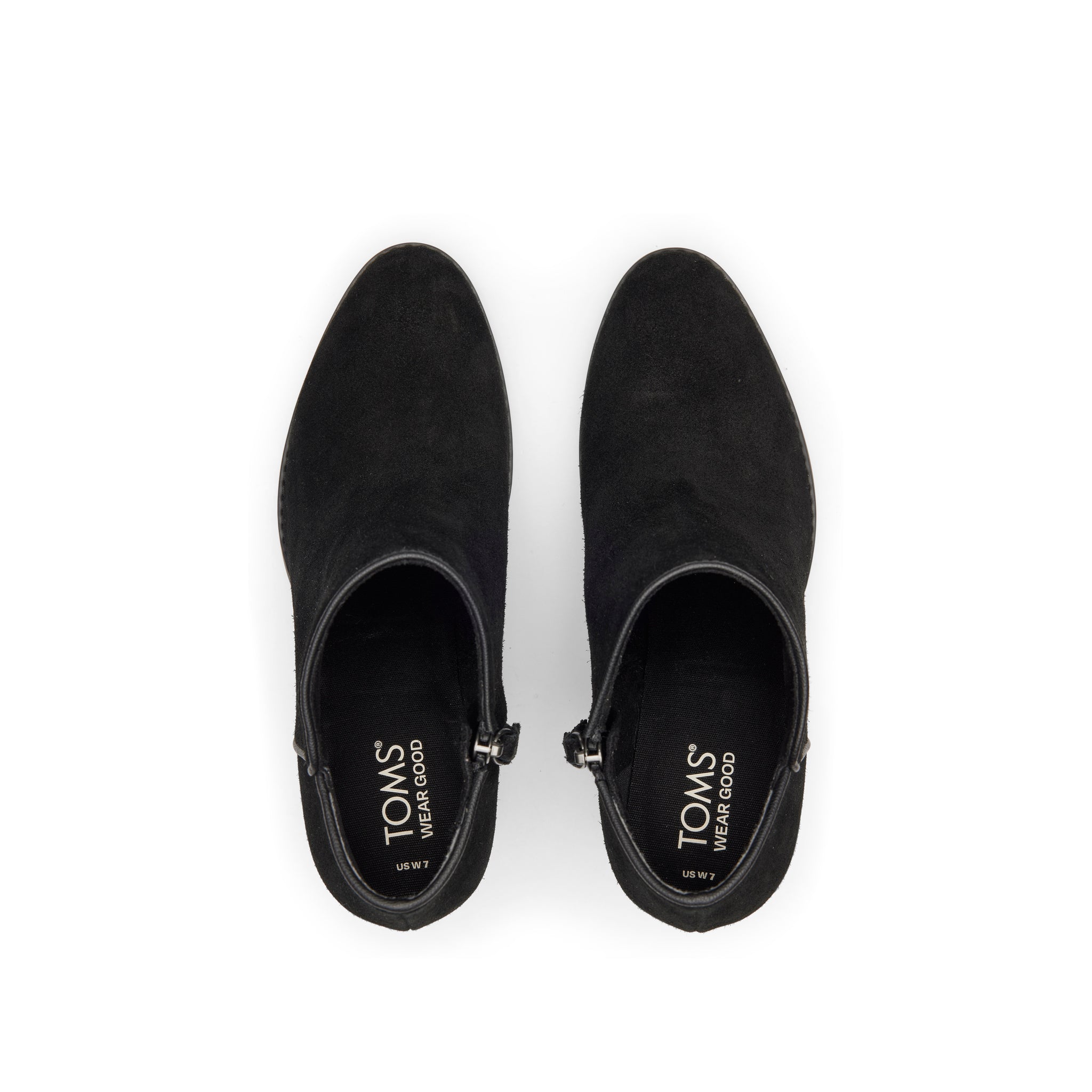 Hadley Black Suede Heeled Boot Top View