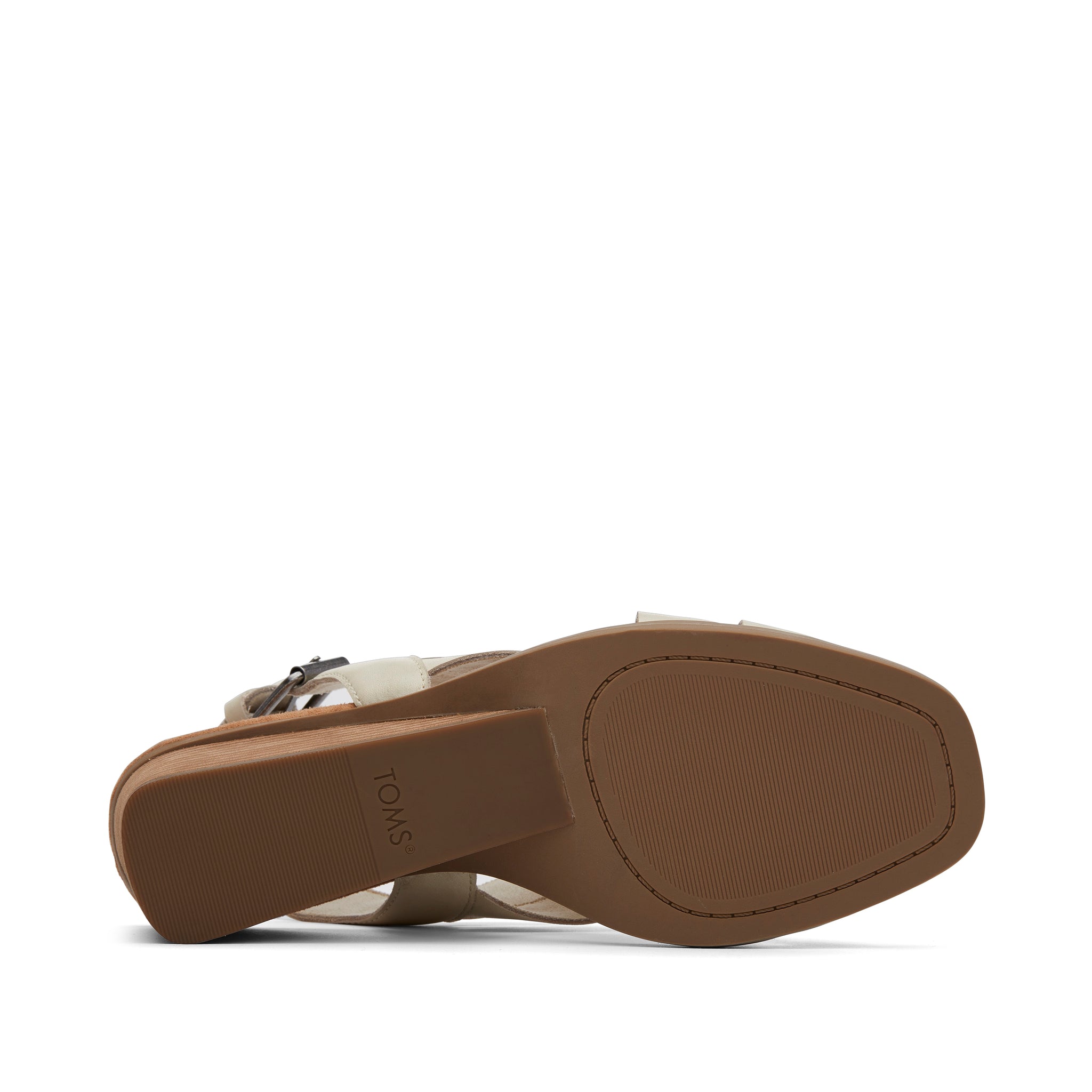 Gracie Cream Leather Wedge Sandal Bottom Sole View