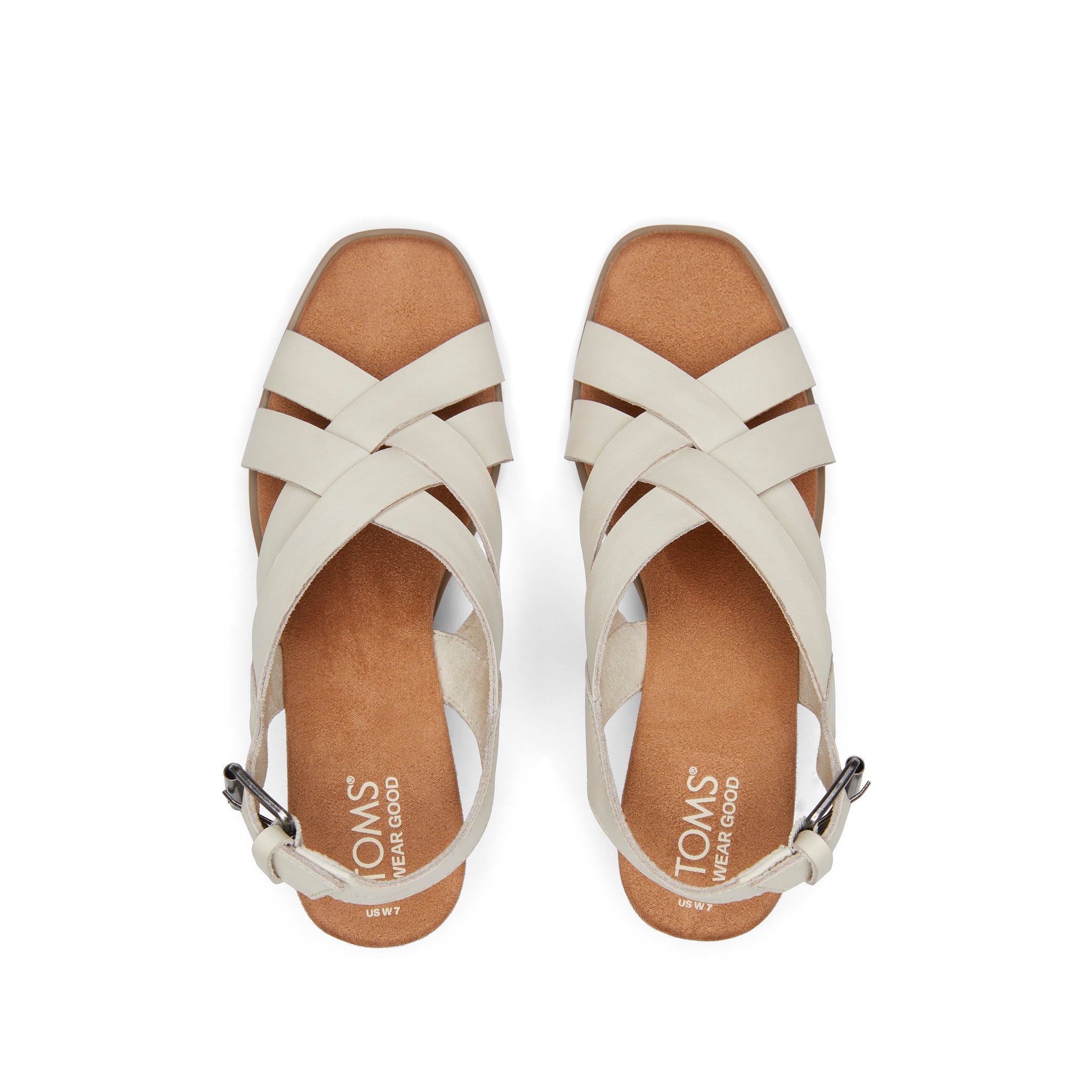 Gracie Cream Leather Wedge Sandal Top View