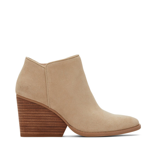 Hadley Natural Suede Heeled Boot Side View