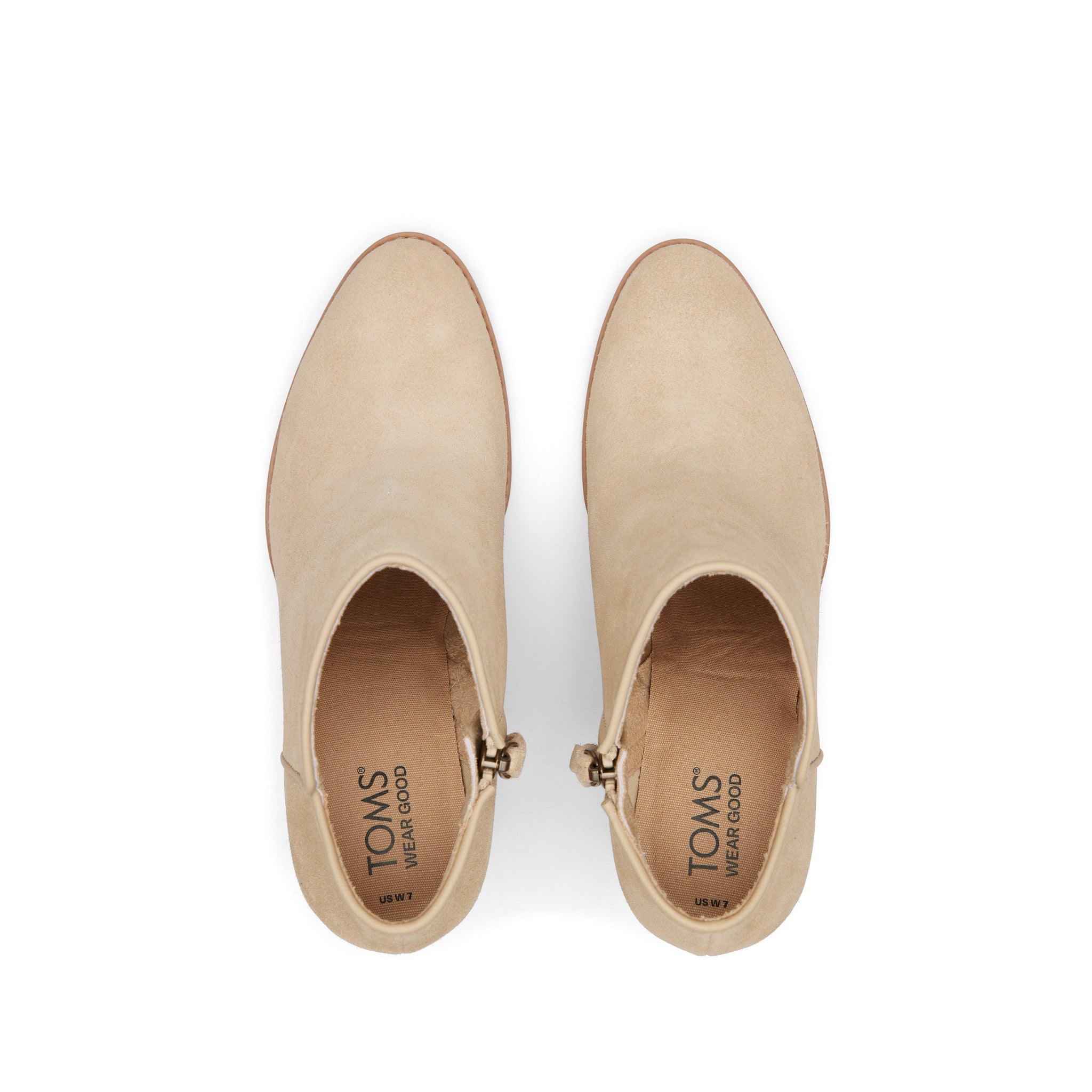 Hadley Natural Suede Heeled Boot Top View